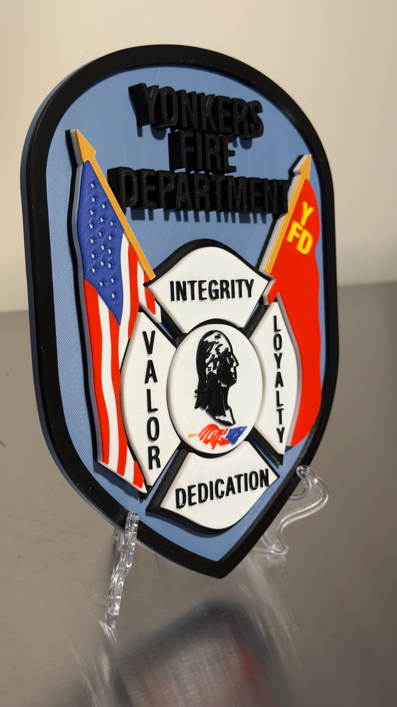 Yonkers Fire Department 3D Embossed Plaque: NY Firefighter Gift New York