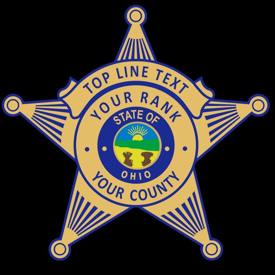 Ohio Deputy Sheriff 3D Plaque, First Responder Wall Art (9 inch)