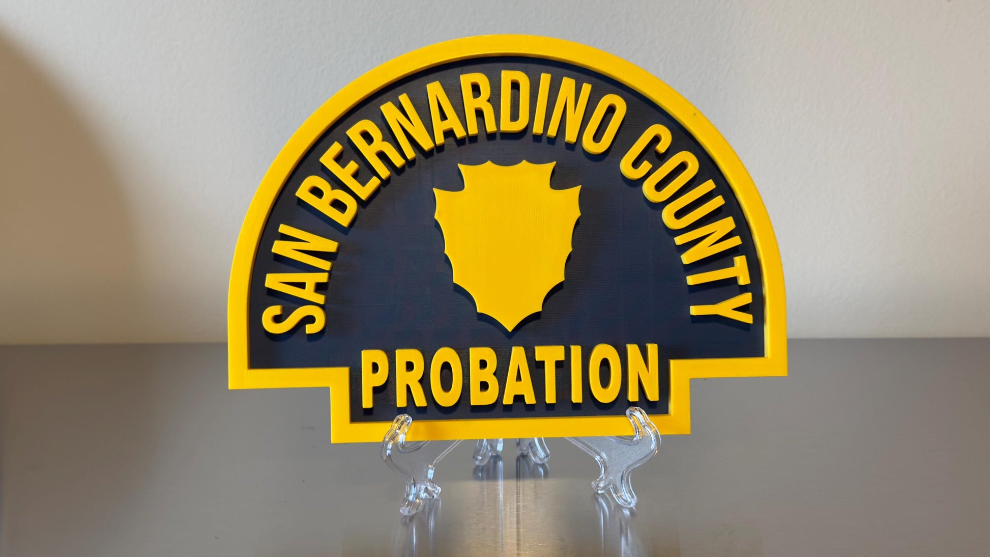 San Bernardino County Probation Plaque: 3D Embossed First Responder Wall Art California