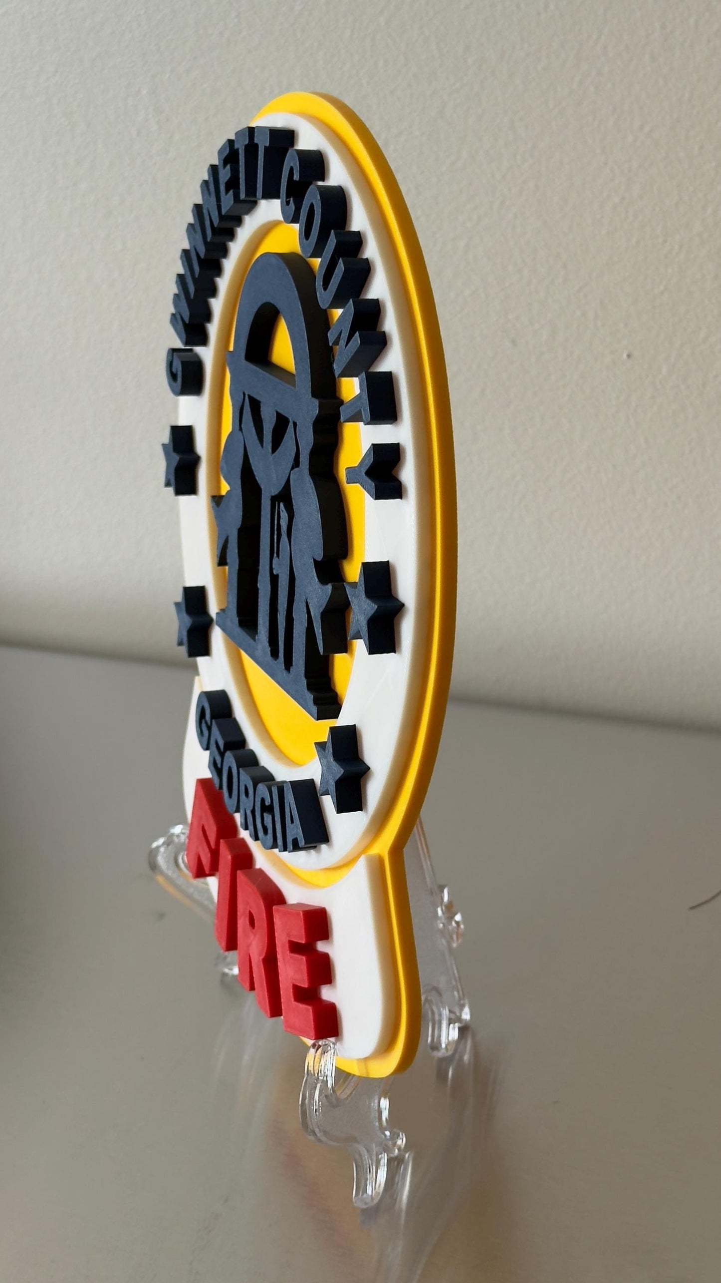 Gwinnett County GA Fire Department 3D Embossed Plaque: First Responder Wall Art Georgia