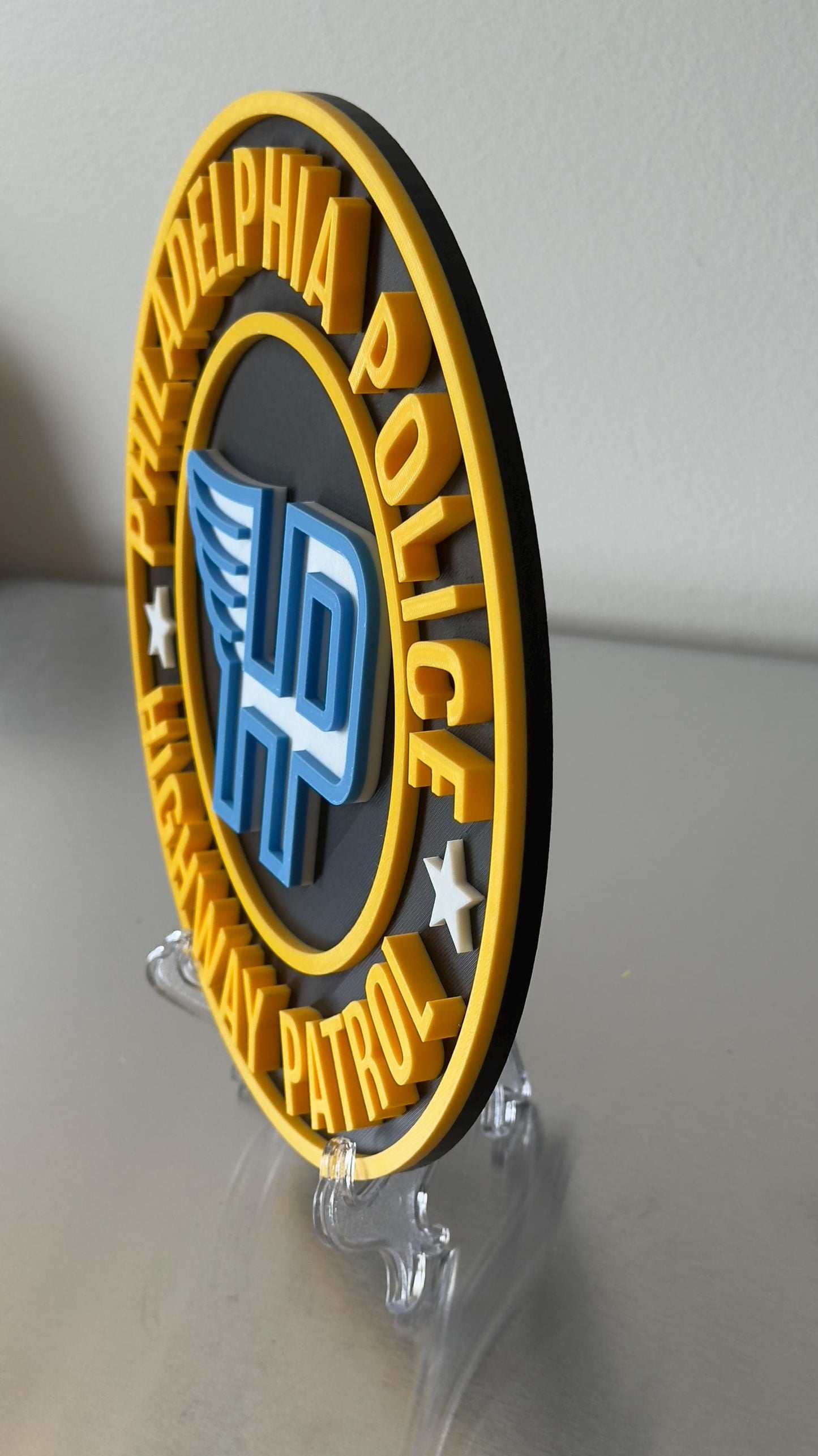 Philadelphia Police Highway Patrol Plaque: 3D Embossed First Responder Wall Art Pennsylvania