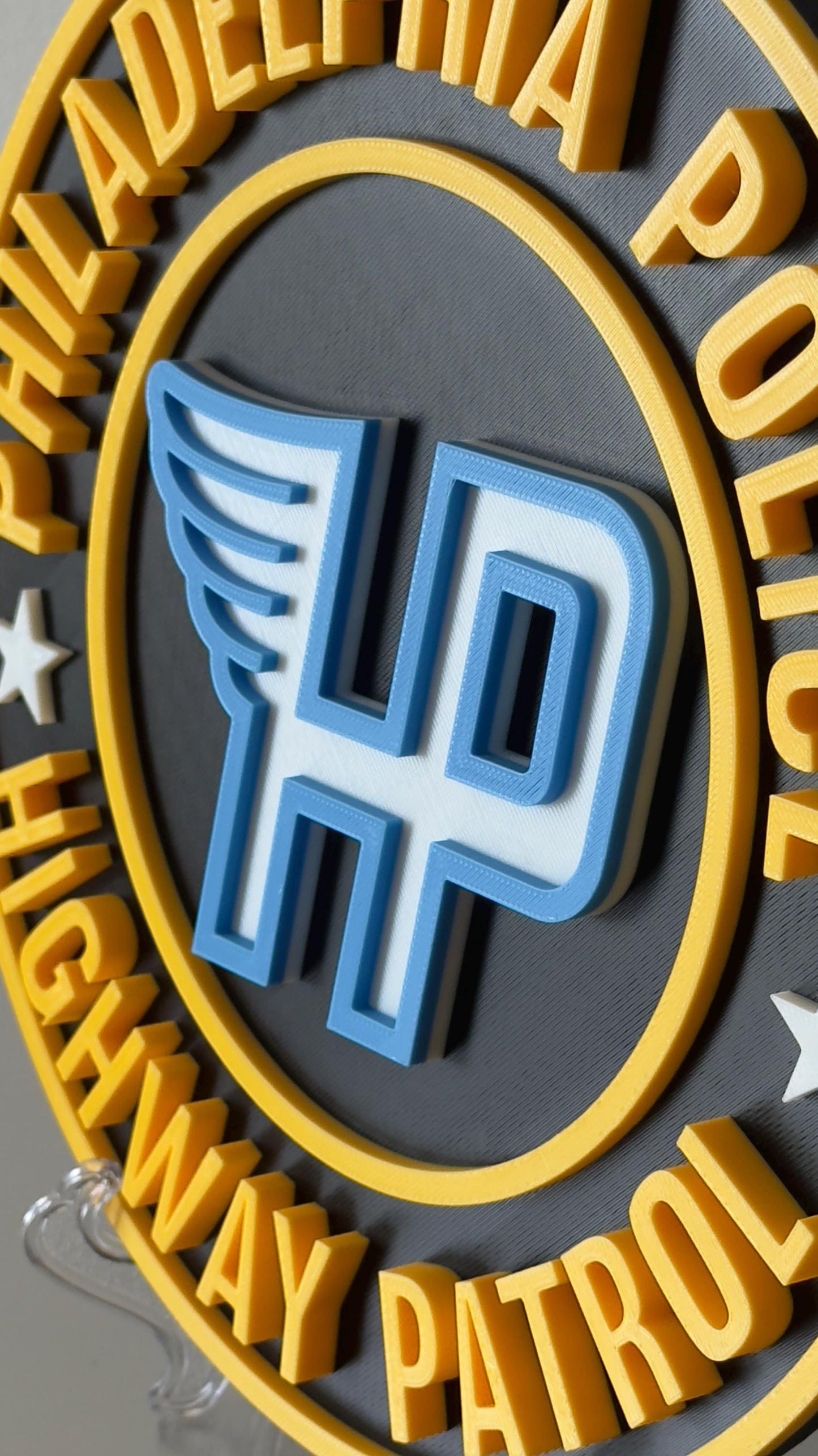 Philadelphia Police Highway Patrol Plaque: 3D Embossed First Responder Wall Art Pennsylvania