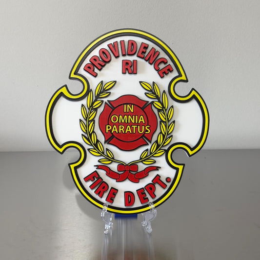 Providence RI Fire Department Plaque: First Responder Wall Art Rhode Island