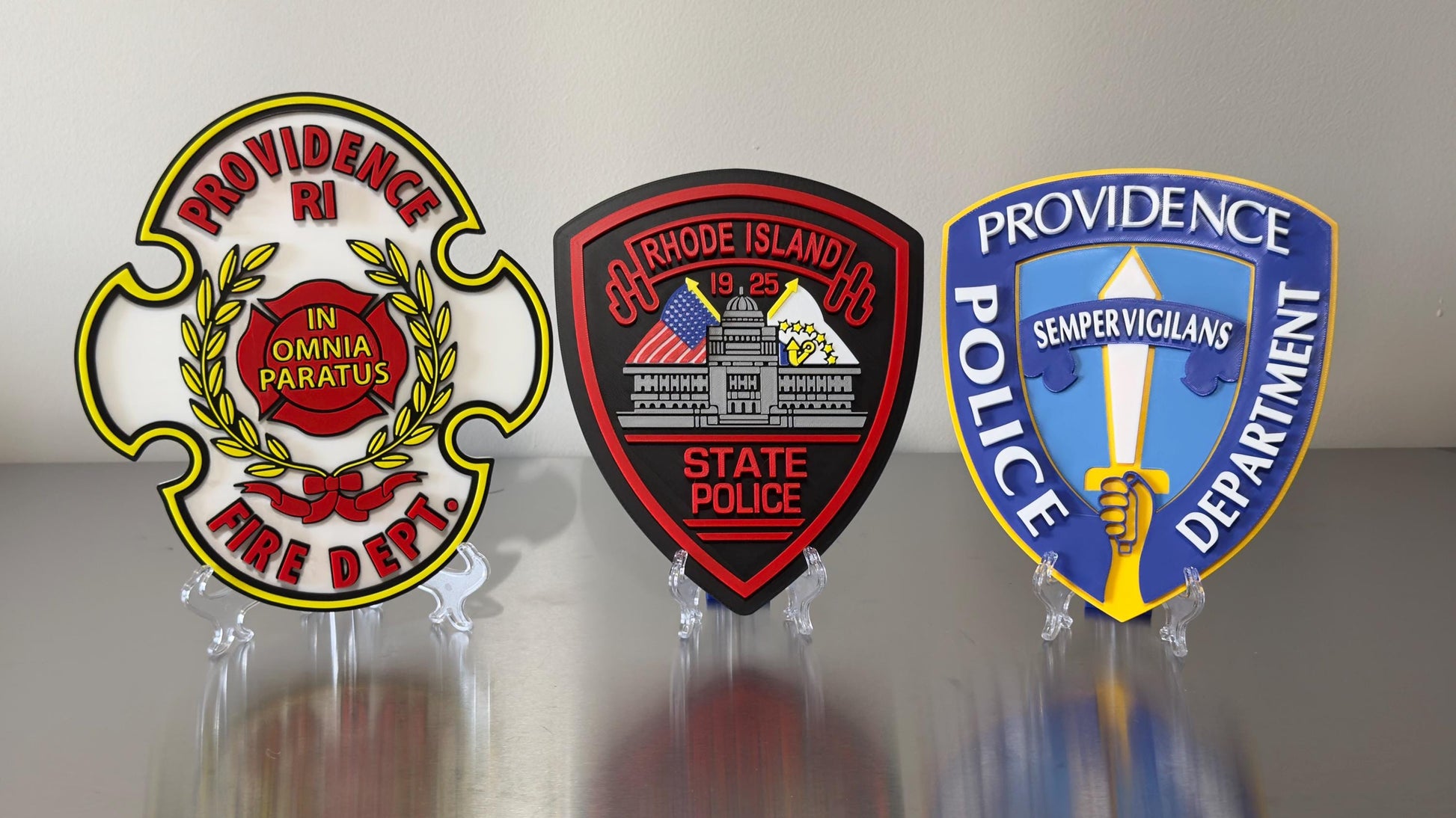 Providence RI Police Plaque - First Responder Wall Art Rhode Island