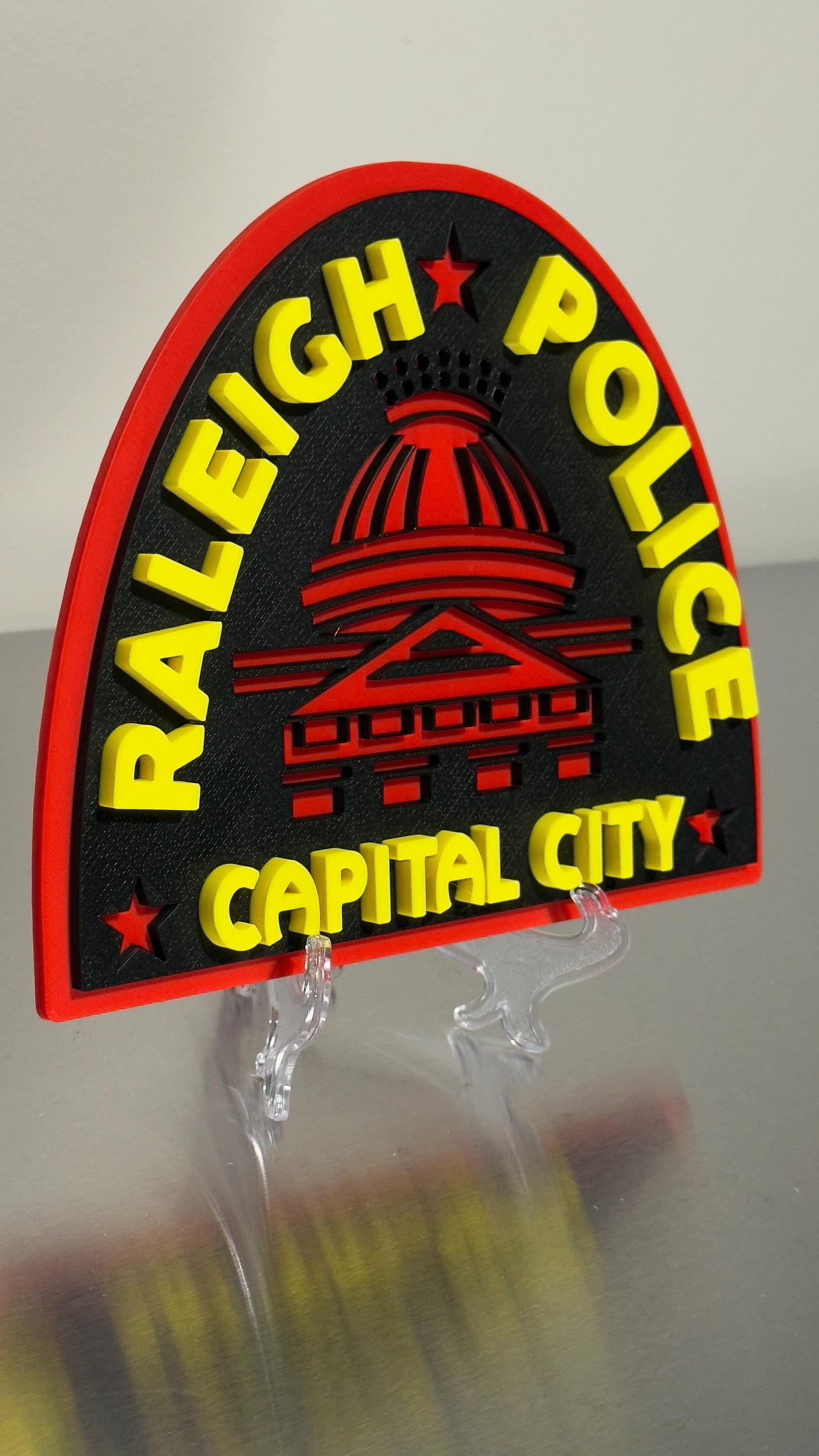 Raleigh NC Police 3D Embossed Plaque: First Responder Wall Art North Carolina