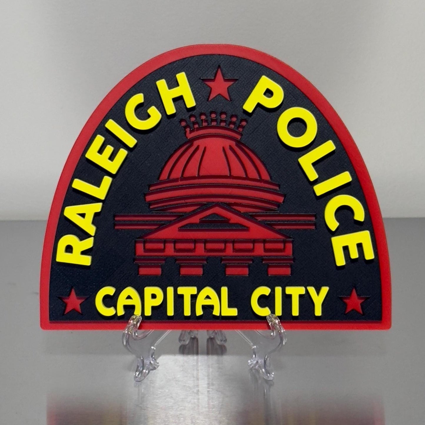 Raleigh NC Police 3D Embossed Plaque: First Responder Wall Art North Carolina