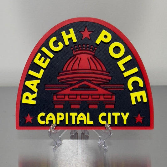 Raleigh NC Police 3D Embossed Plaque: First Responder Wall Art North Carolina