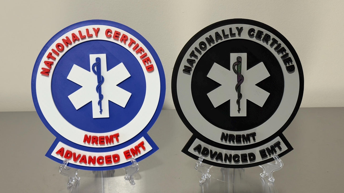 National Registry Advanced EMT 3D Embossed Display Plaque: First Responder Wall Art
