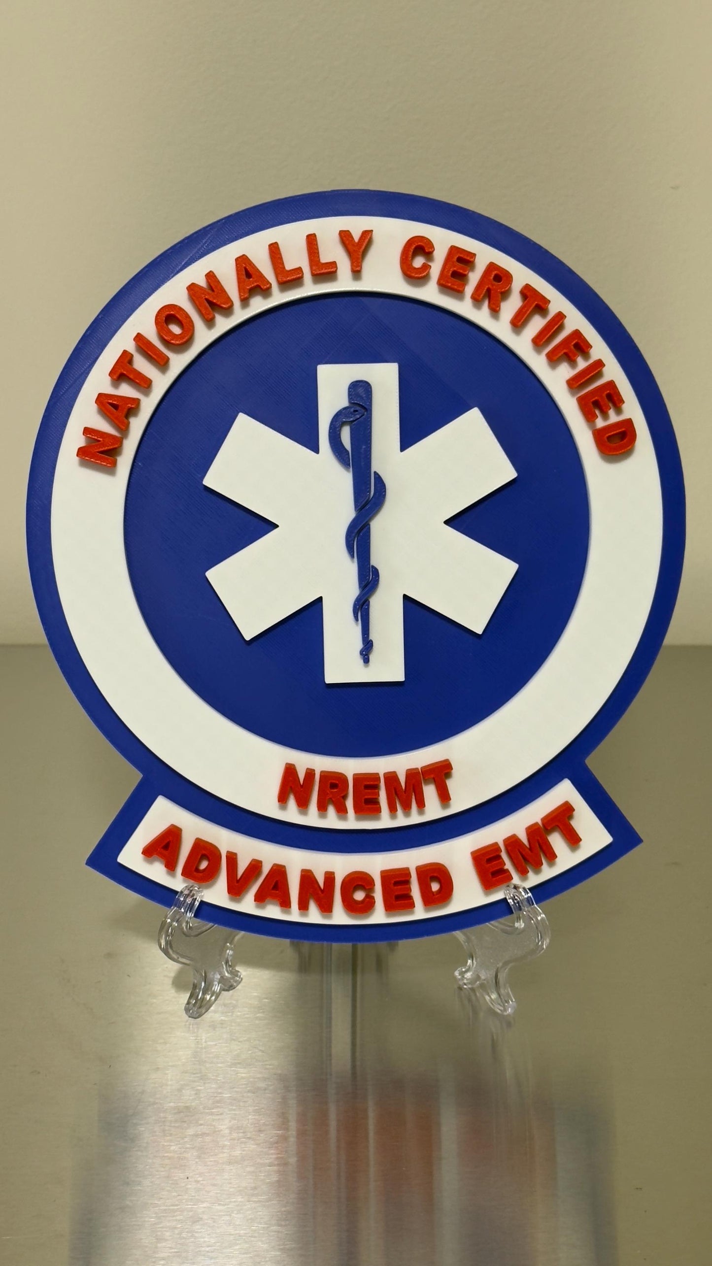 National Registry Advanced EMT 3D Embossed Display Plaque: First Responder Wall Art
