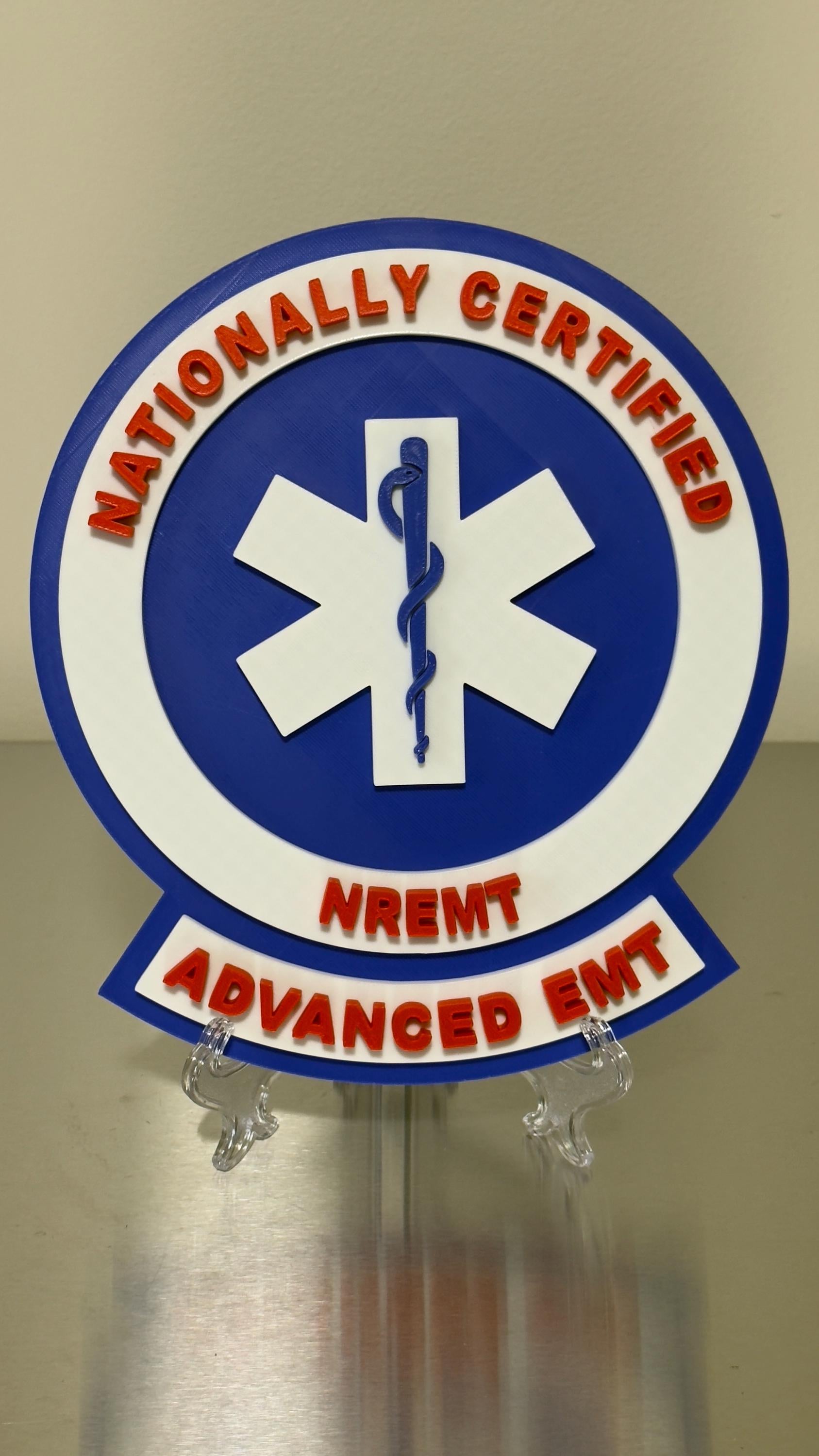 National Registry Advanced EMT 3D Embossed Display Plaque: First Responder Wall Art