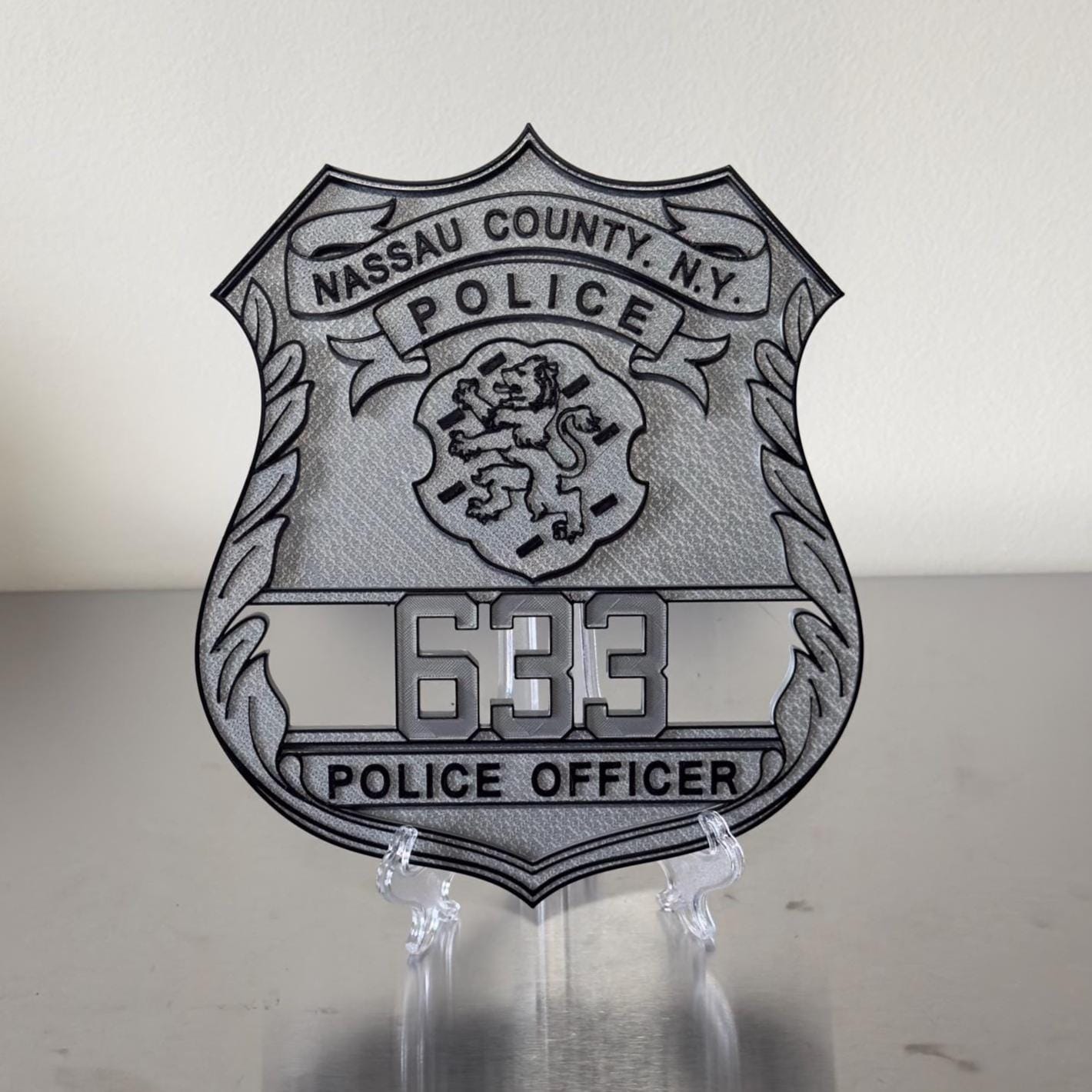 Nassau County Police Shield 3D Plaque: First Responder Wall Art New York