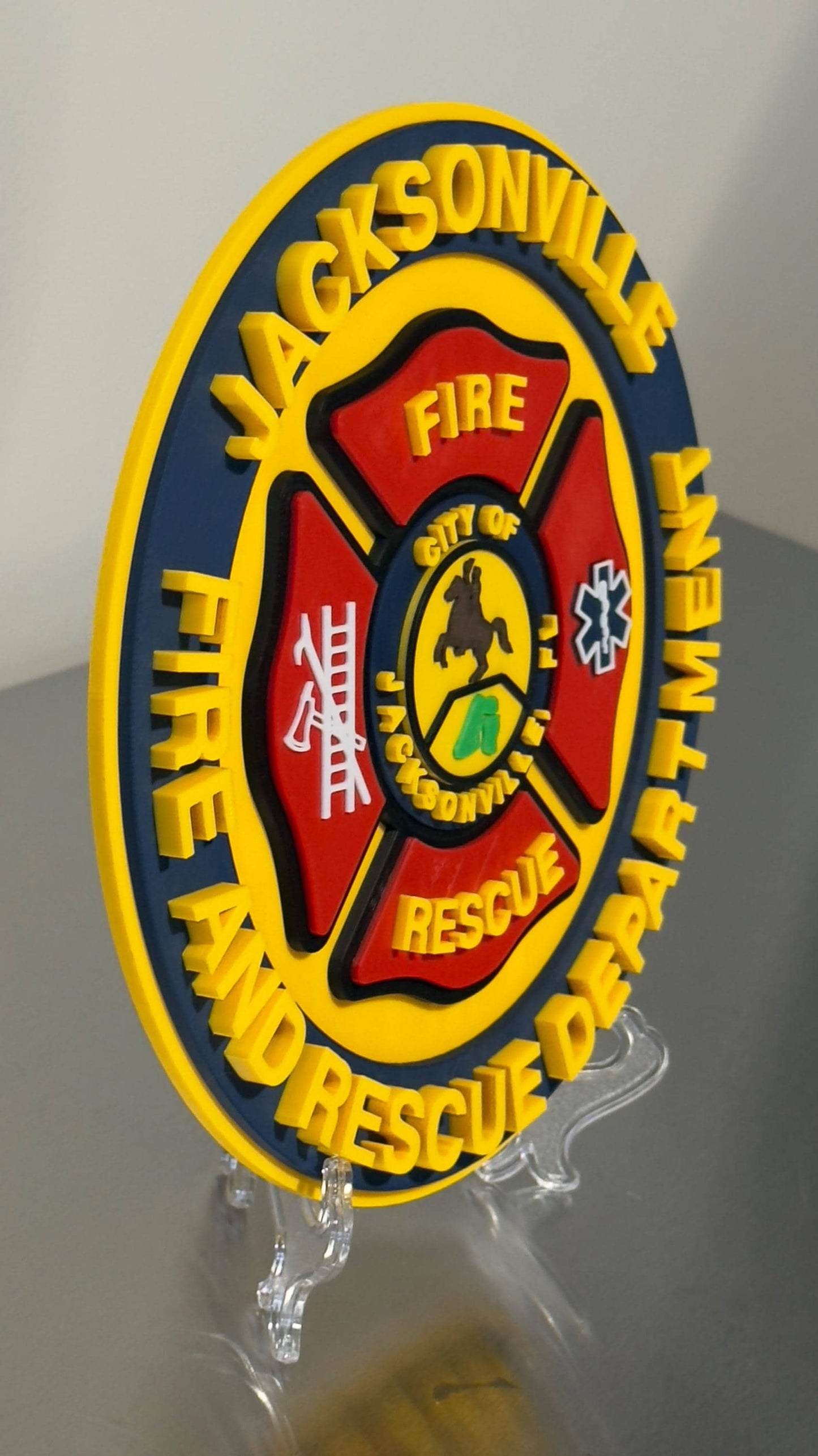 Jacksonville Fire & Rescue 3D Embossed Plaque: First Responder Wall Art Florida