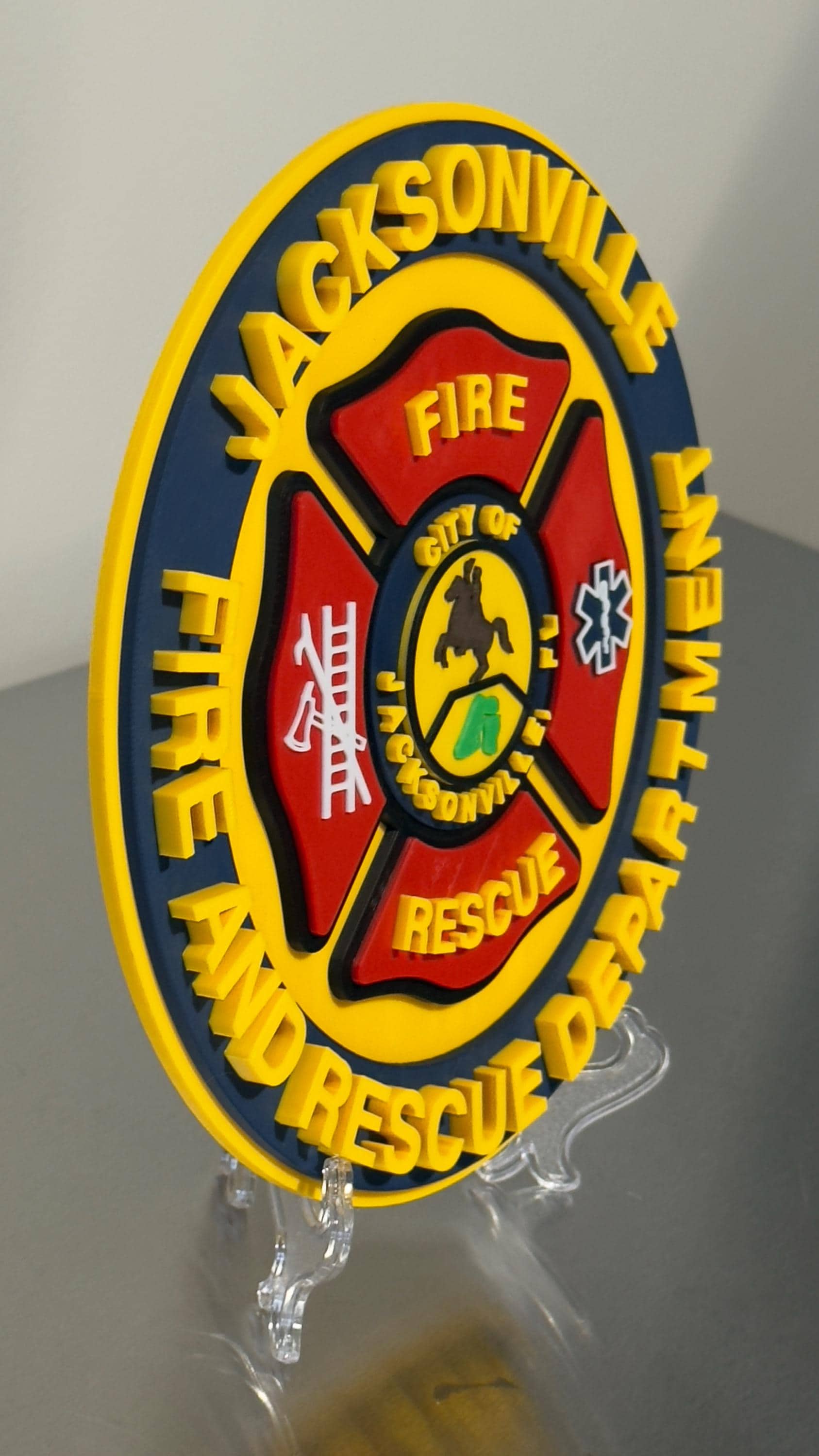 Jacksonville Fire & Rescue 3D Embossed Plaque: First Responder Wall Art Florida