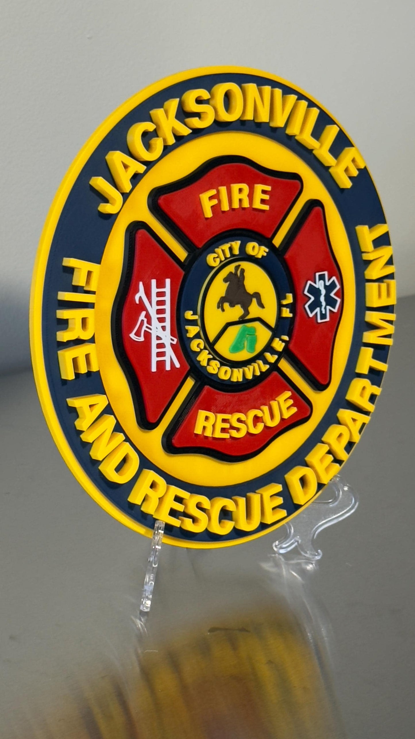 Jacksonville Fire & Rescue 3D Embossed Plaque: First Responder Wall Art Florida
