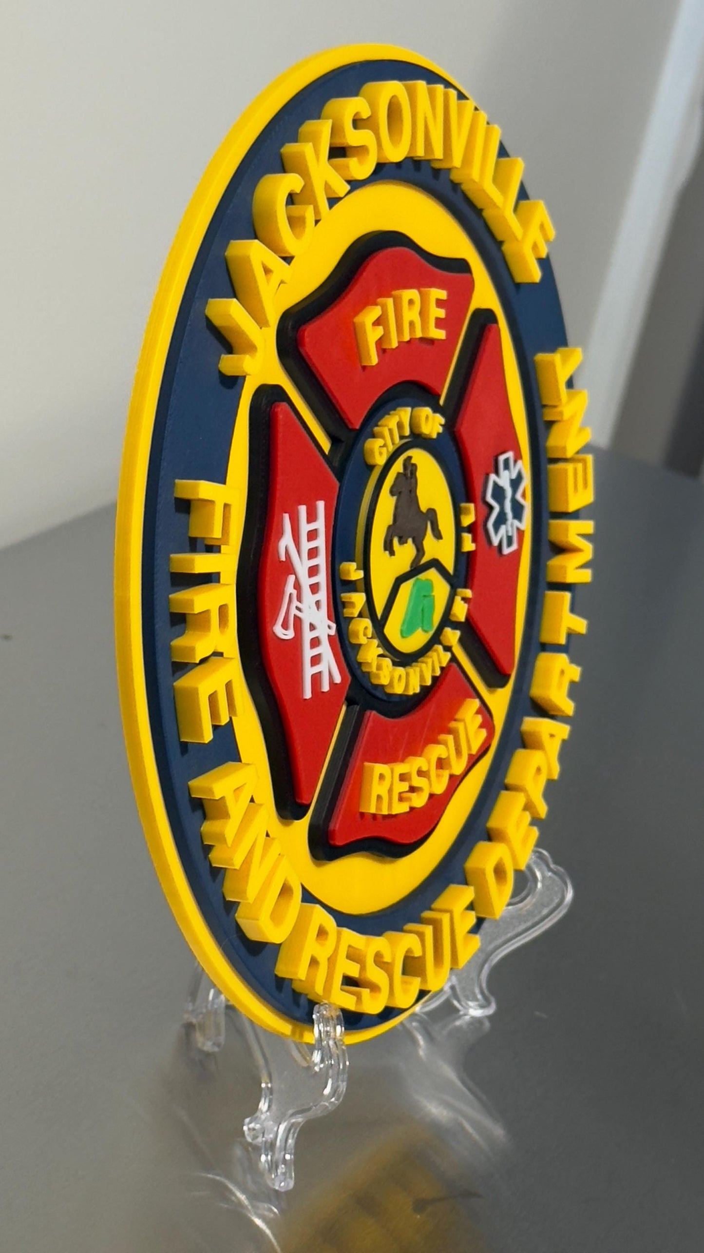 Jacksonville Fire & Rescue 3D Embossed Plaque: First Responder Wall Art Florida
