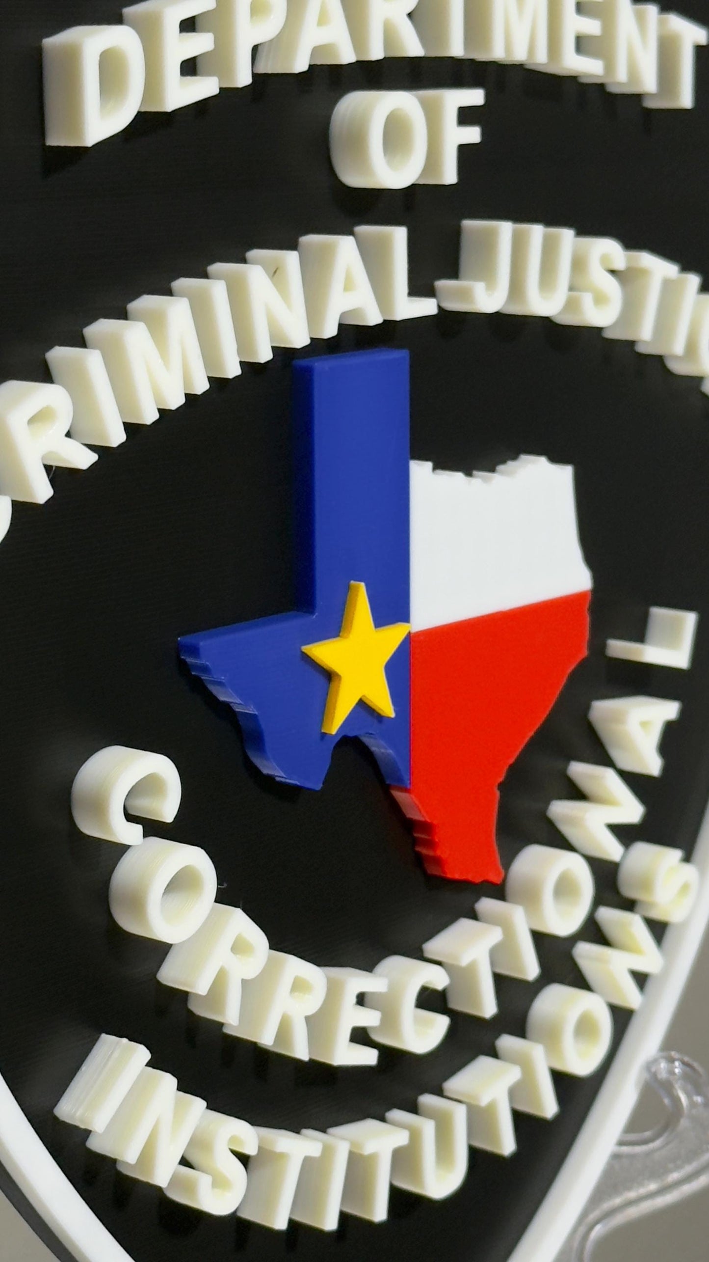 Texas Correctional Institution Plaque, 3D Embossed First Responder Wall Art