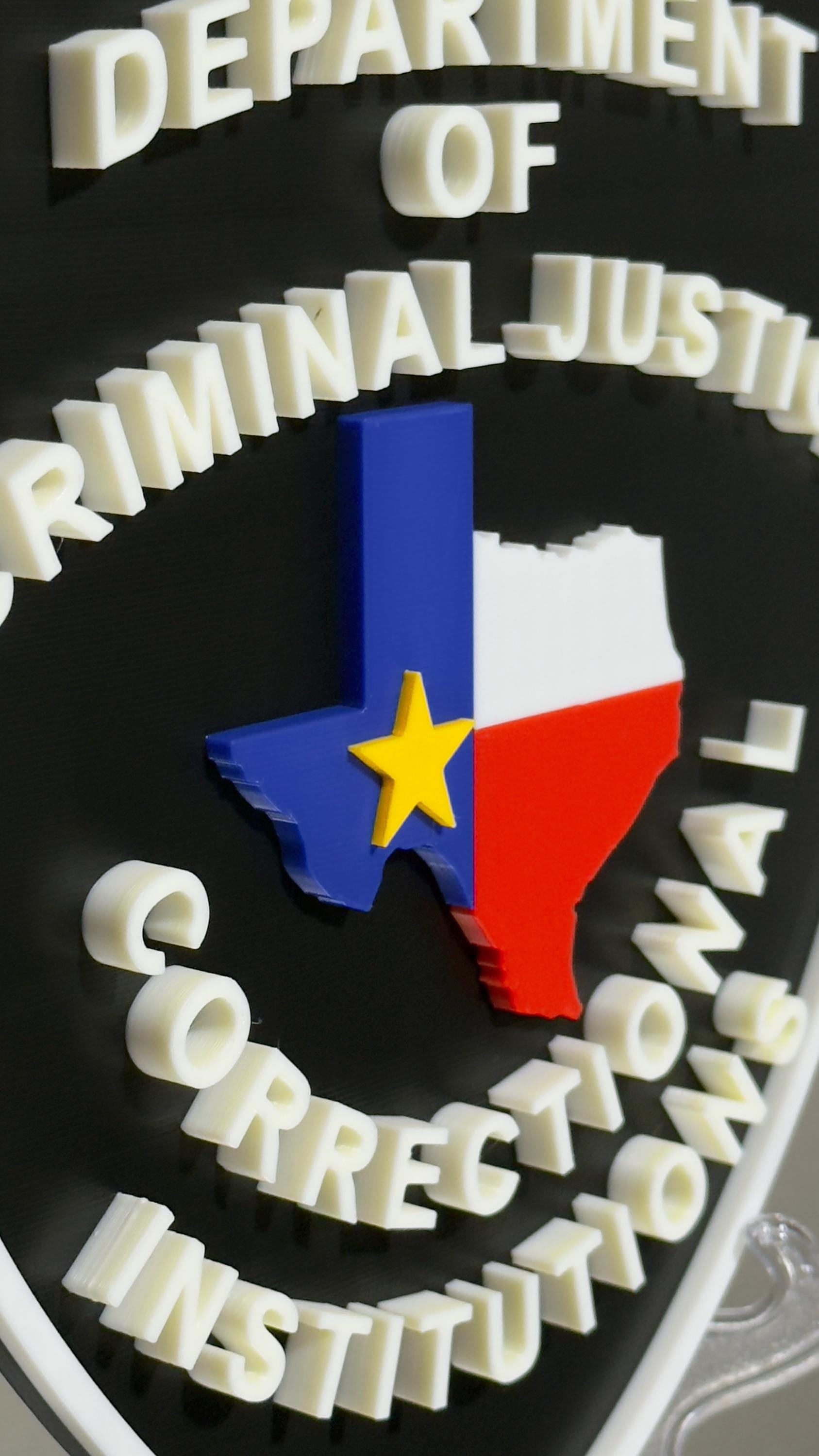 Texas Correctional Institution Plaque, 3D Embossed First Responder Wall Art