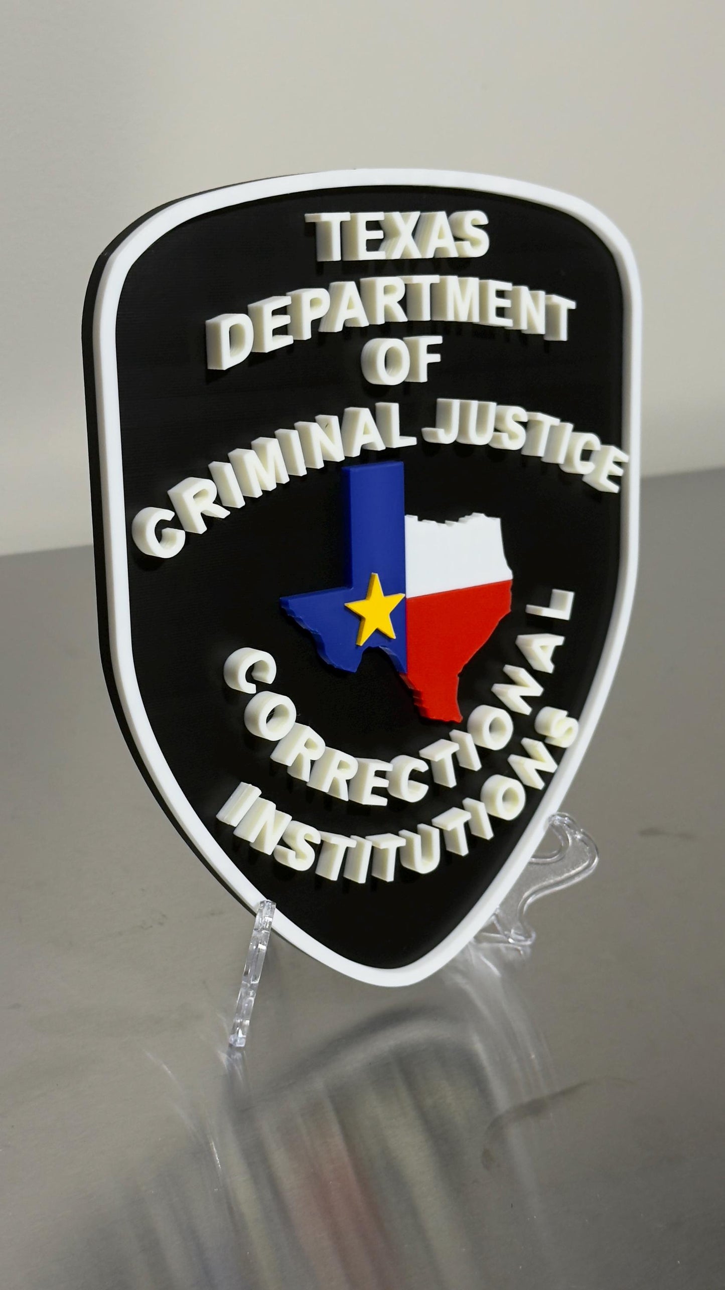 Texas Correctional Institution Plaque, 3D Embossed First Responder Wall Art