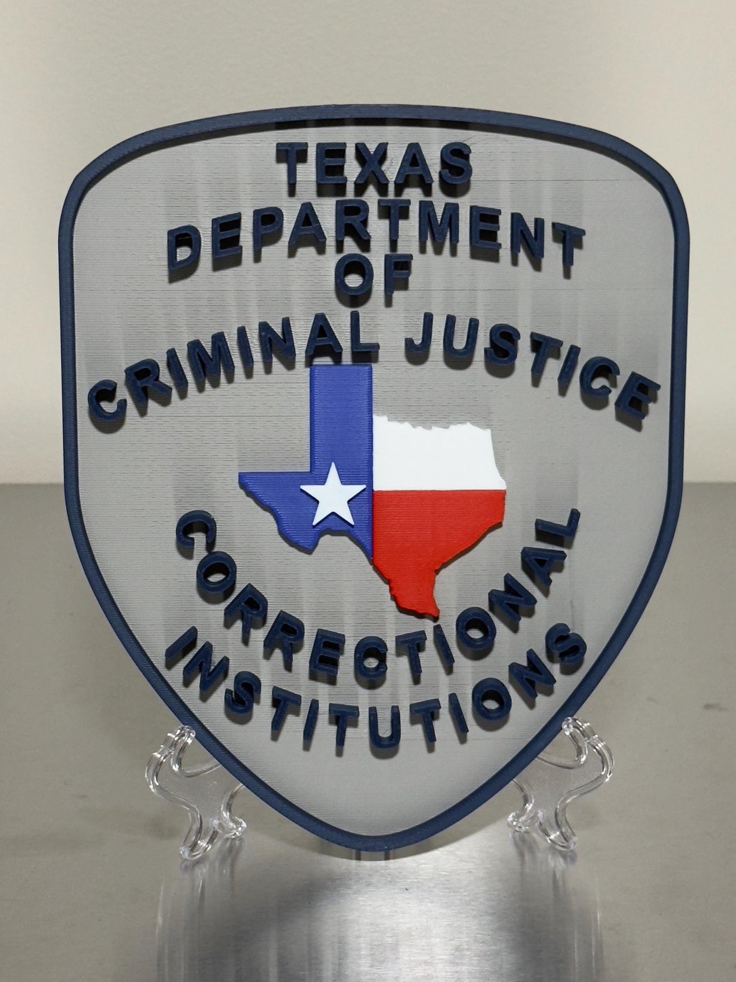 Texas Correctional Institution Plaque, 3D Embossed First Responder Wall Art