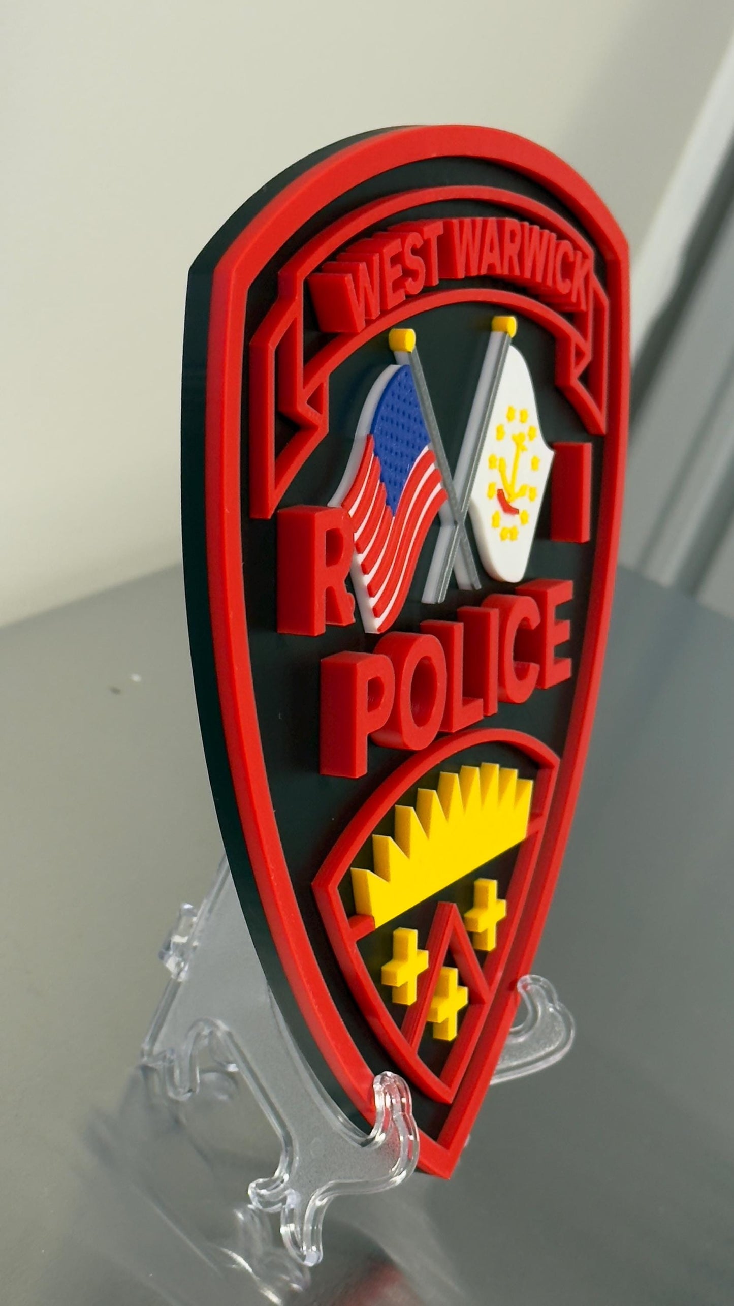 West Warwick RI Police 3D Plaque: First Responder Wall Art Rhode Island