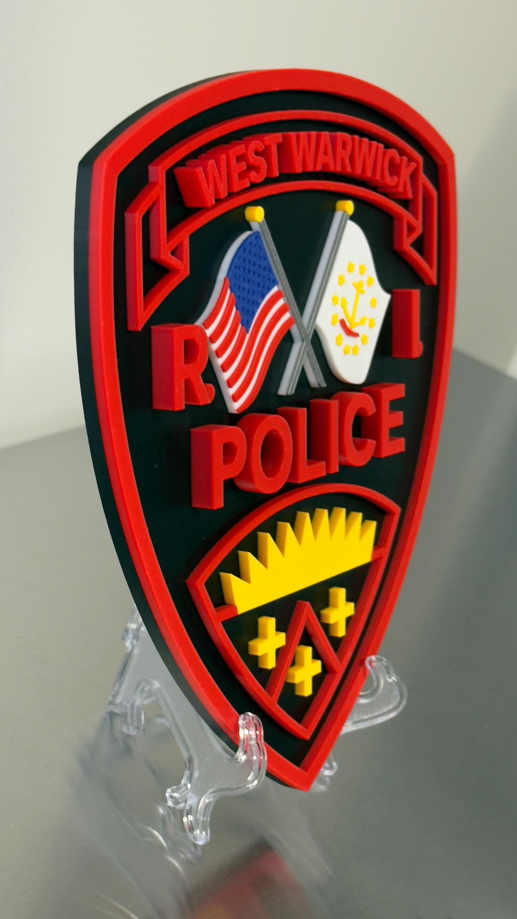 West Warwick RI Police 3D Plaque: First Responder Wall Art Rhode Island