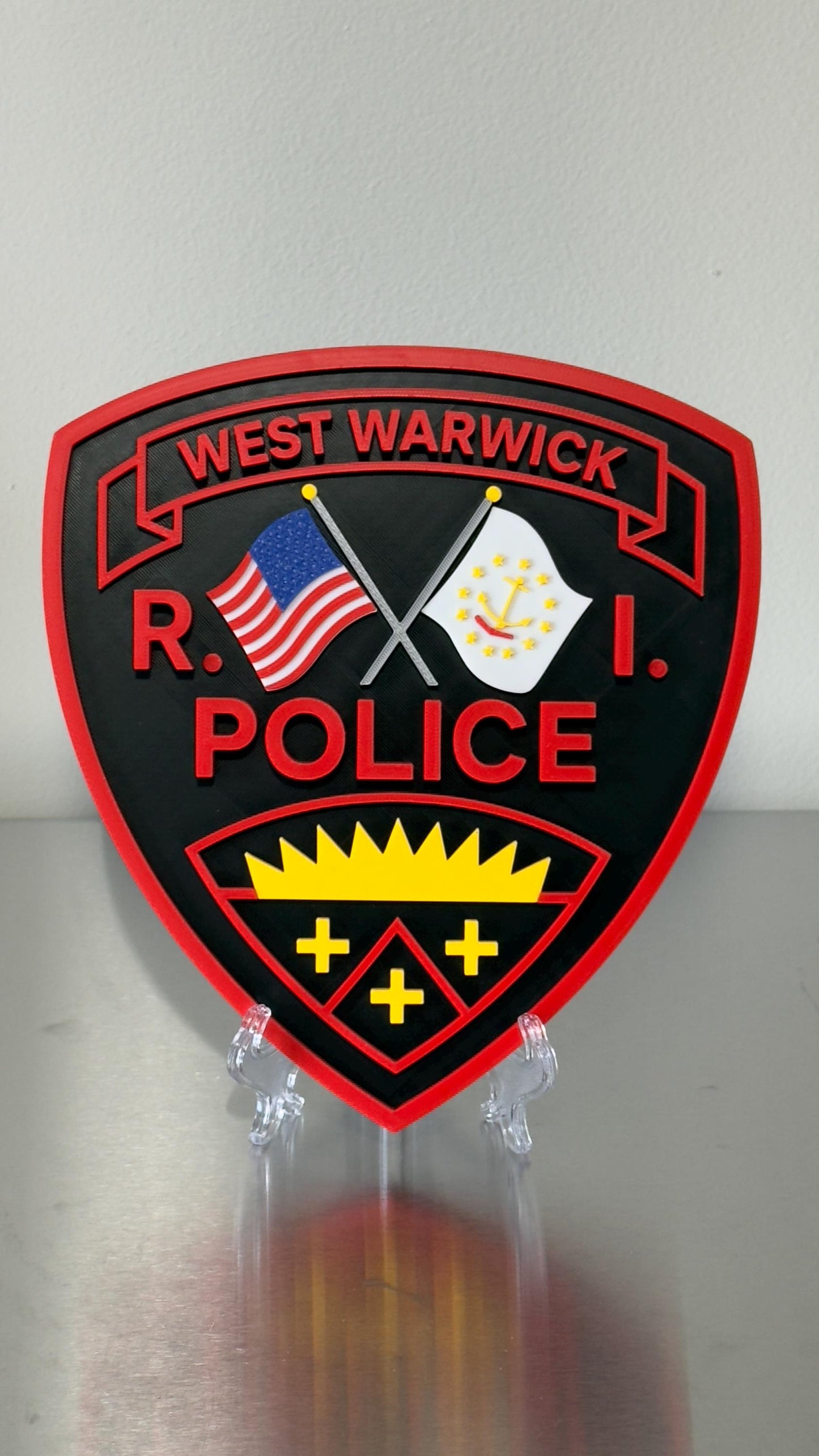 West Warwick RI Police 3D Plaque: First Responder Wall Art Rhode Island