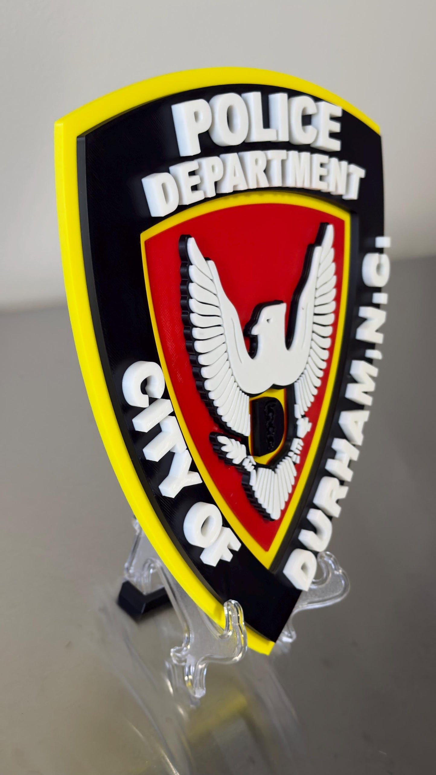 Durham NC Police 3D Embossed Plaque - First Responder Wall Art North Carolina