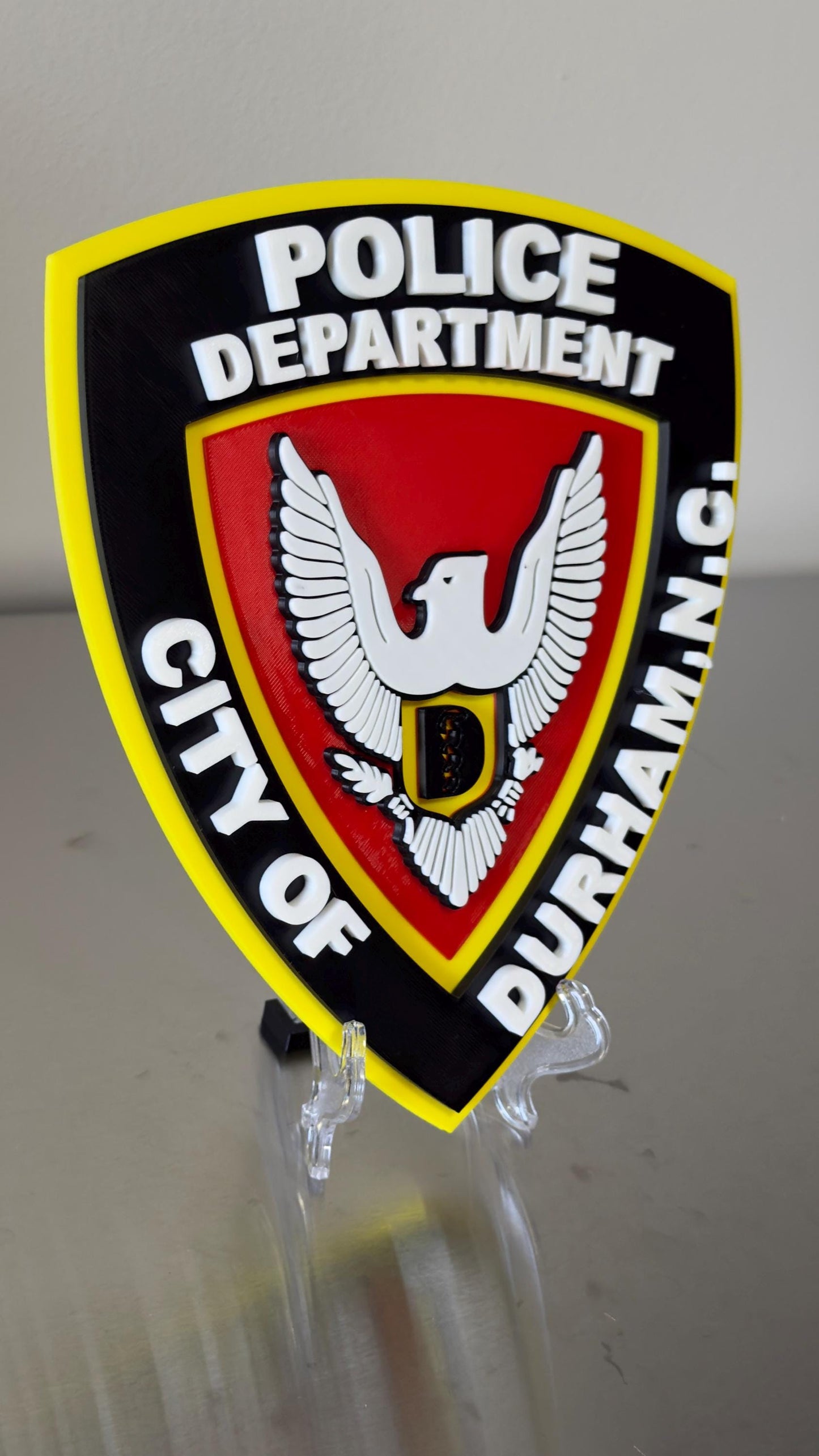 Durham NC Police 3D Embossed Plaque - First Responder Wall Art North Carolina