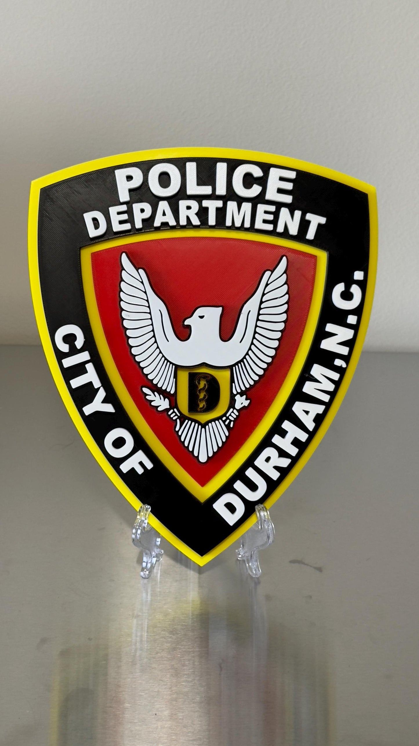 Durham NC Police 3D Embossed Plaque - First Responder Wall Art North Carolina