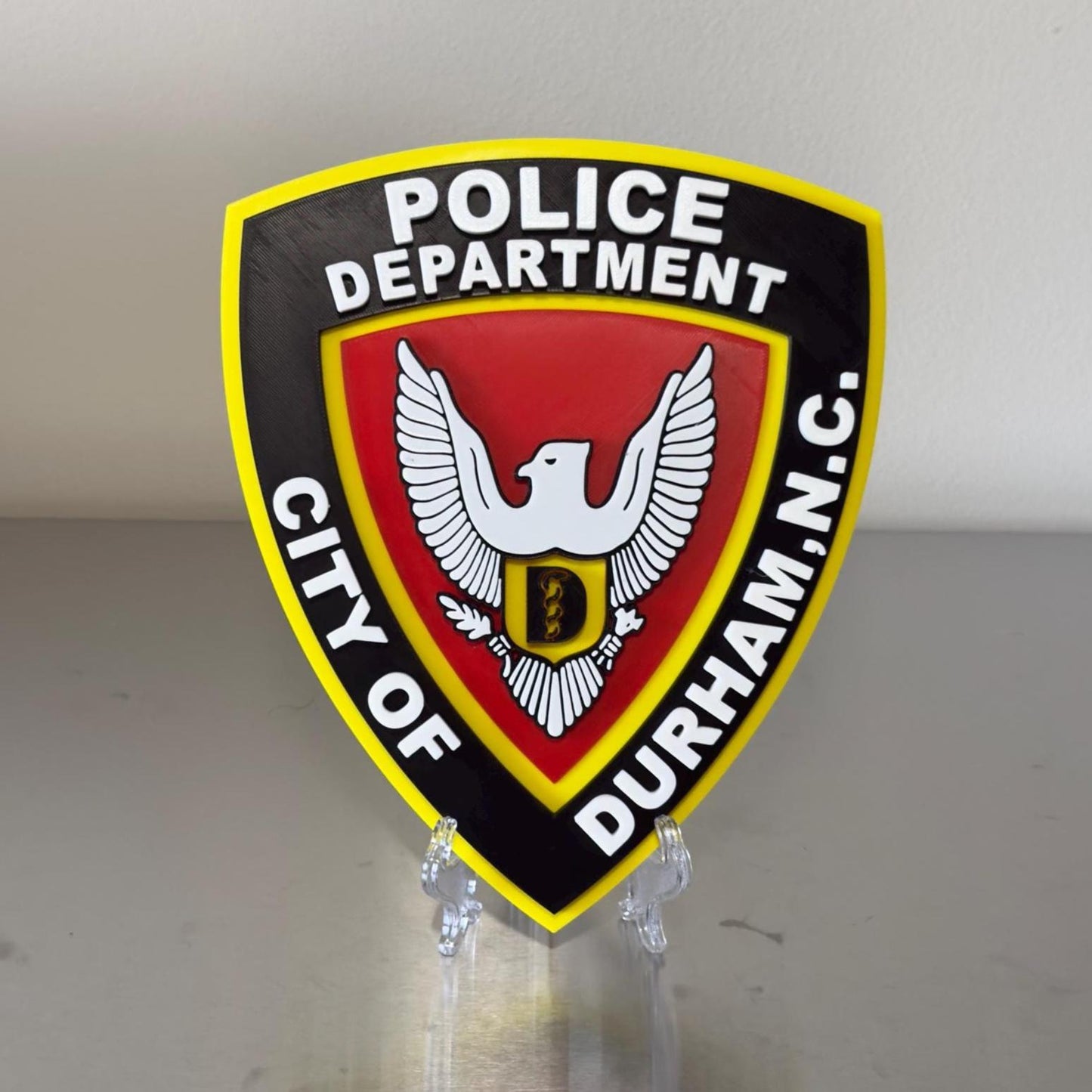 Durham NC Police 3D Embossed Plaque - First Responder Wall Art North Carolina