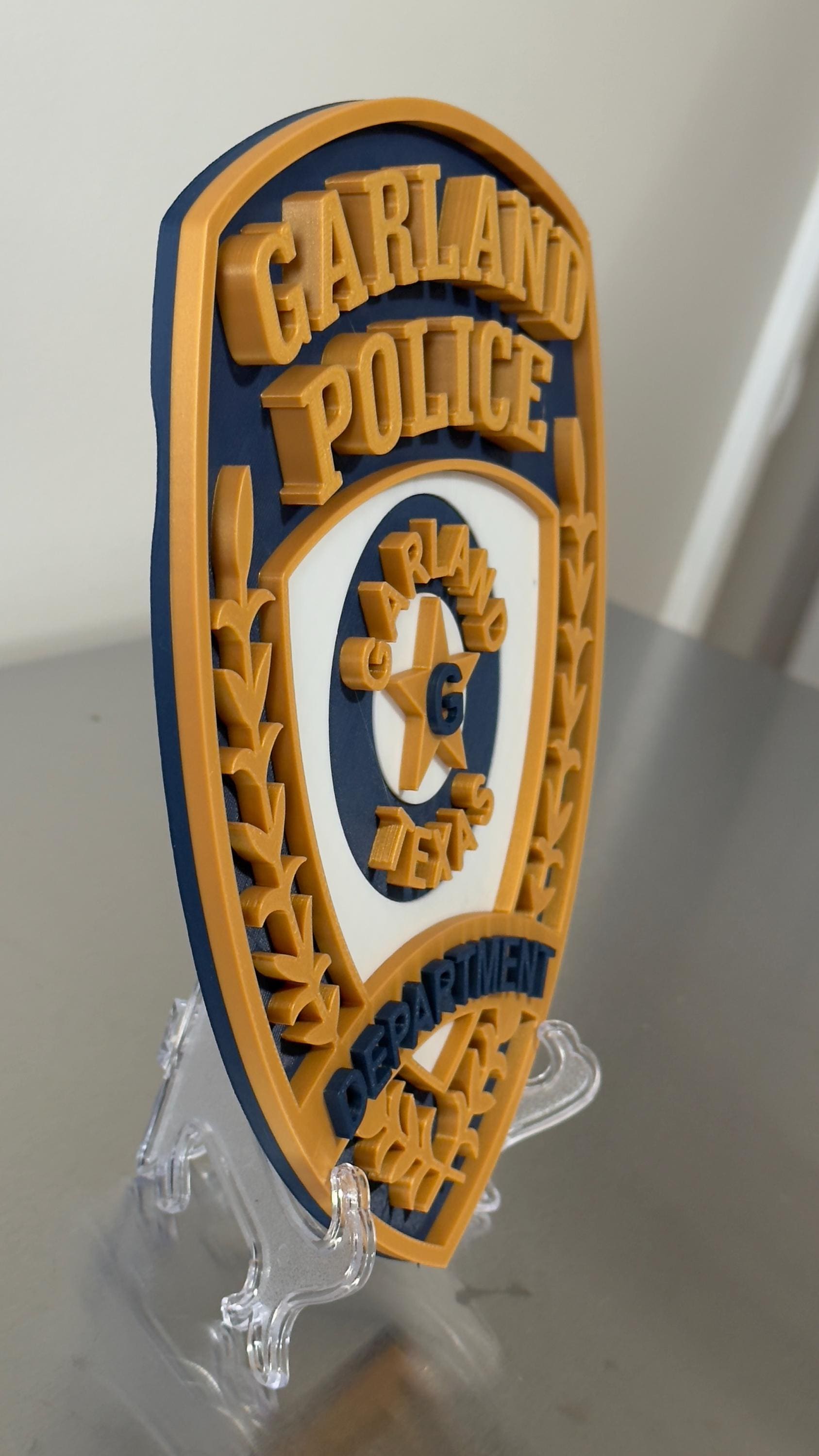 Garland Police Department Plaque: Texas 3D Embossed Wall Art