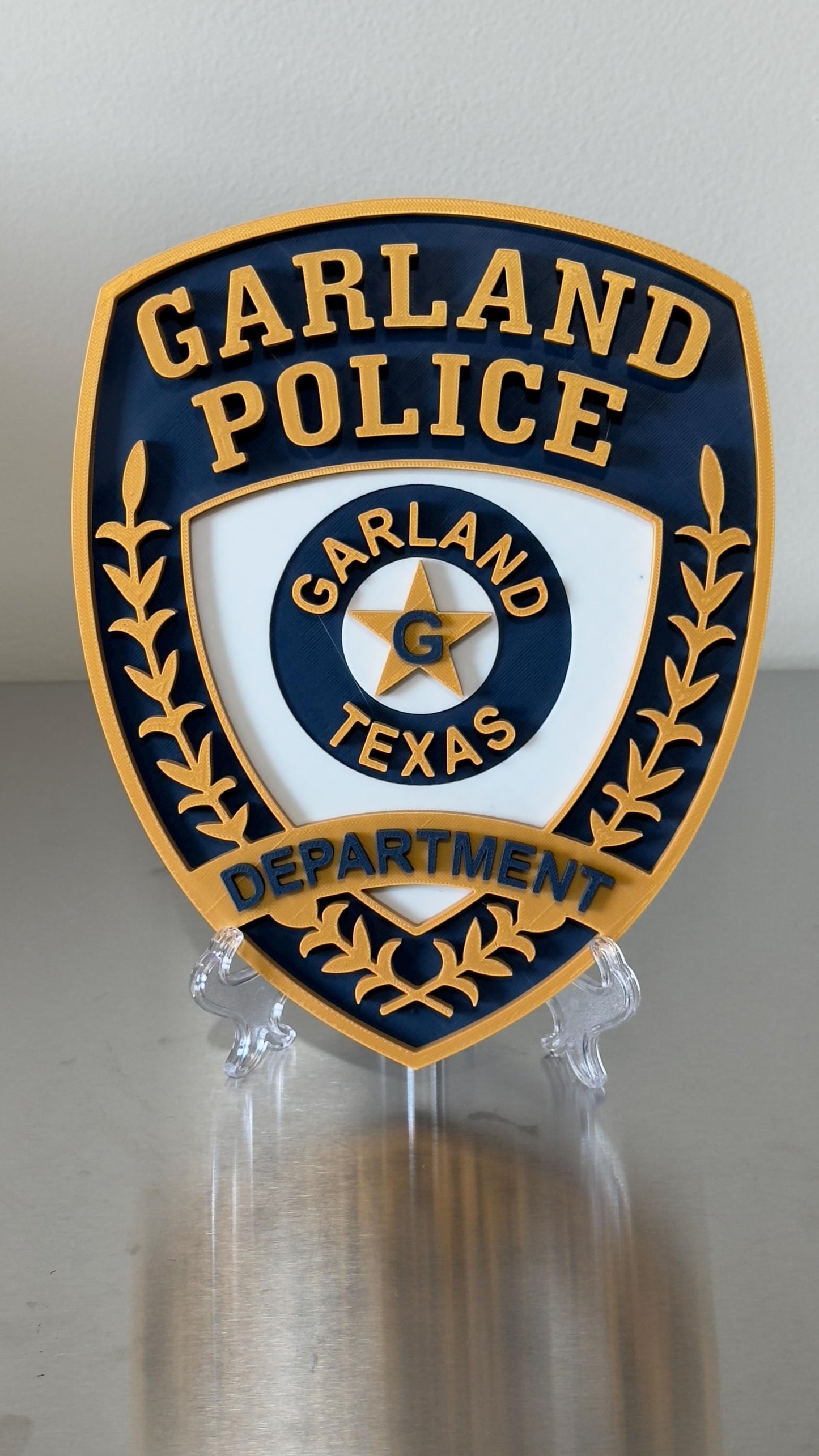 Garland Police Department Plaque: Texas 3D Embossed Wall Art