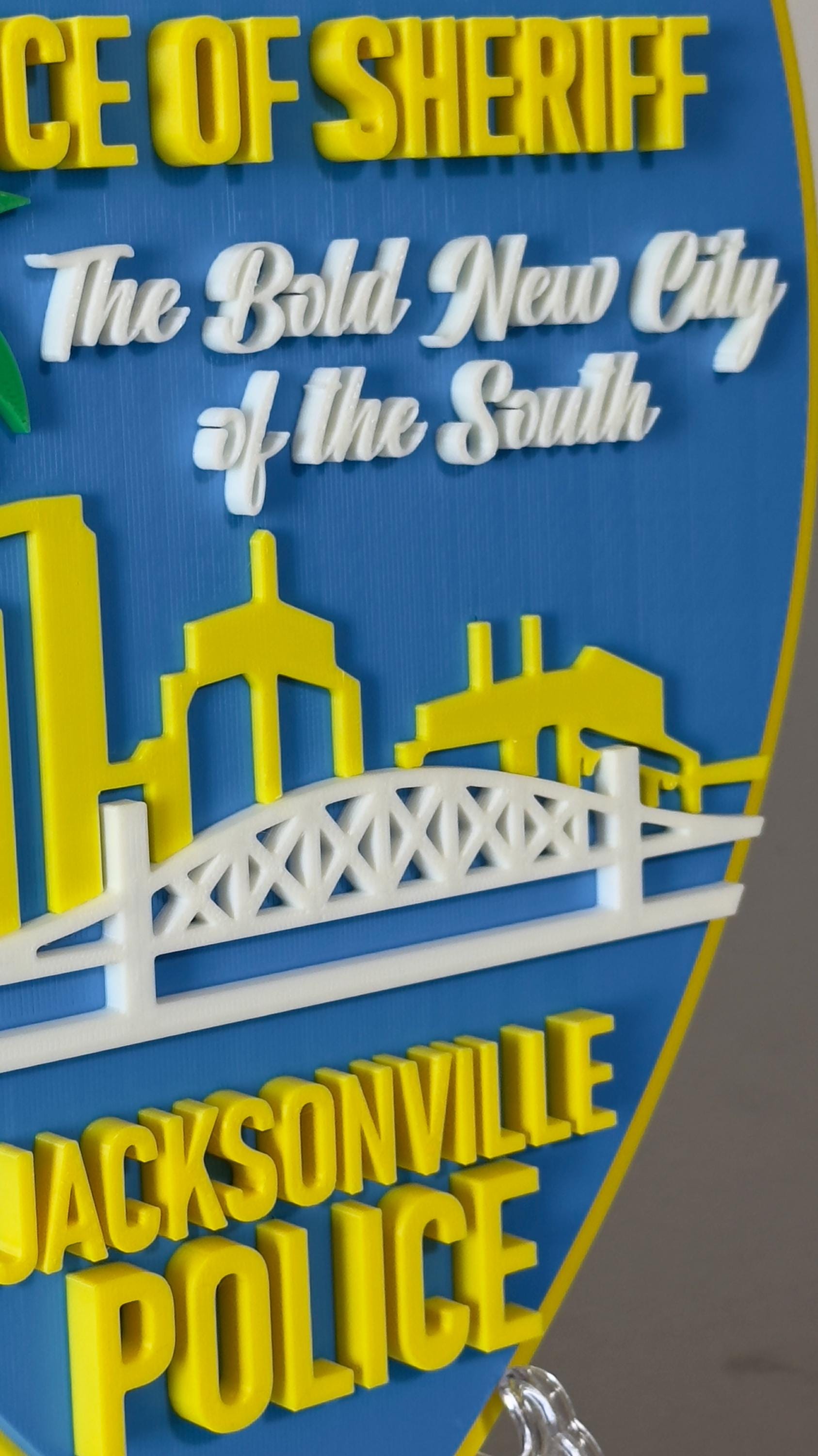 Jacksonville Police 3D Embossed Plaque: First Responder Wall Art Florida