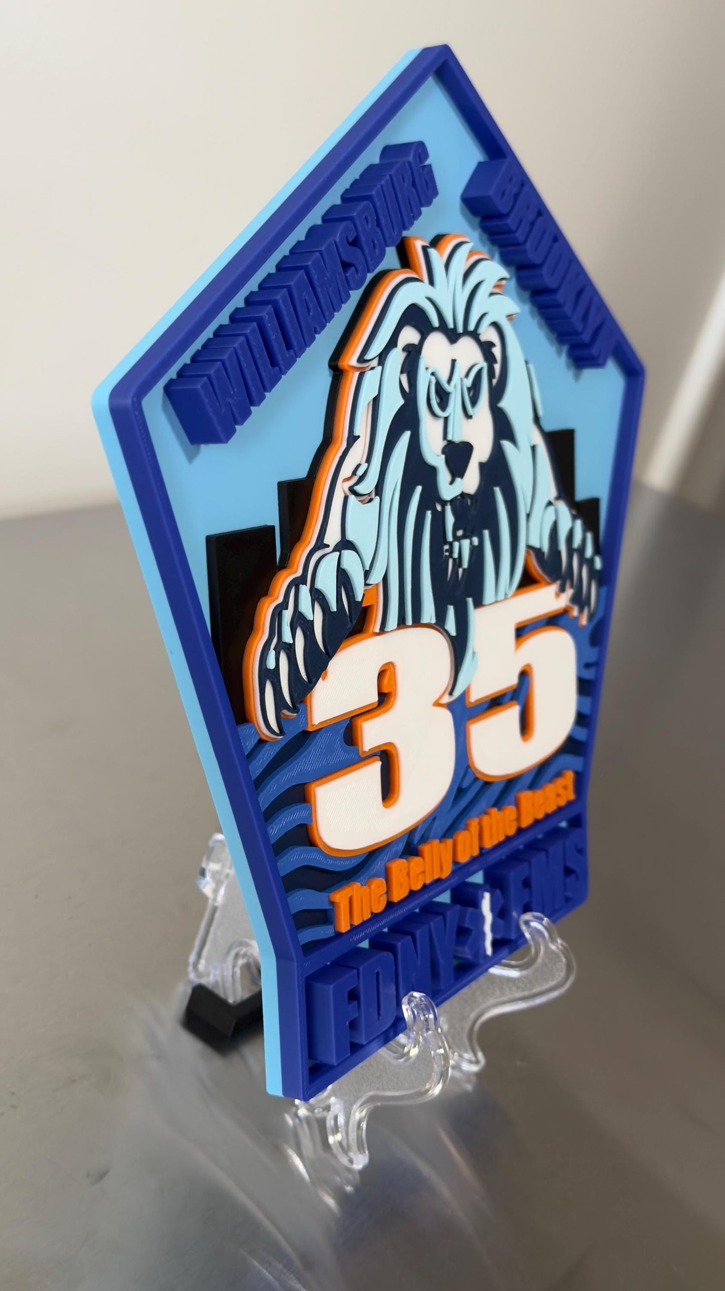 FDNY EMS Station 35 Williamsburg Brooklyn Plaque: 3D Embossed Lion Tribute NYCEMS