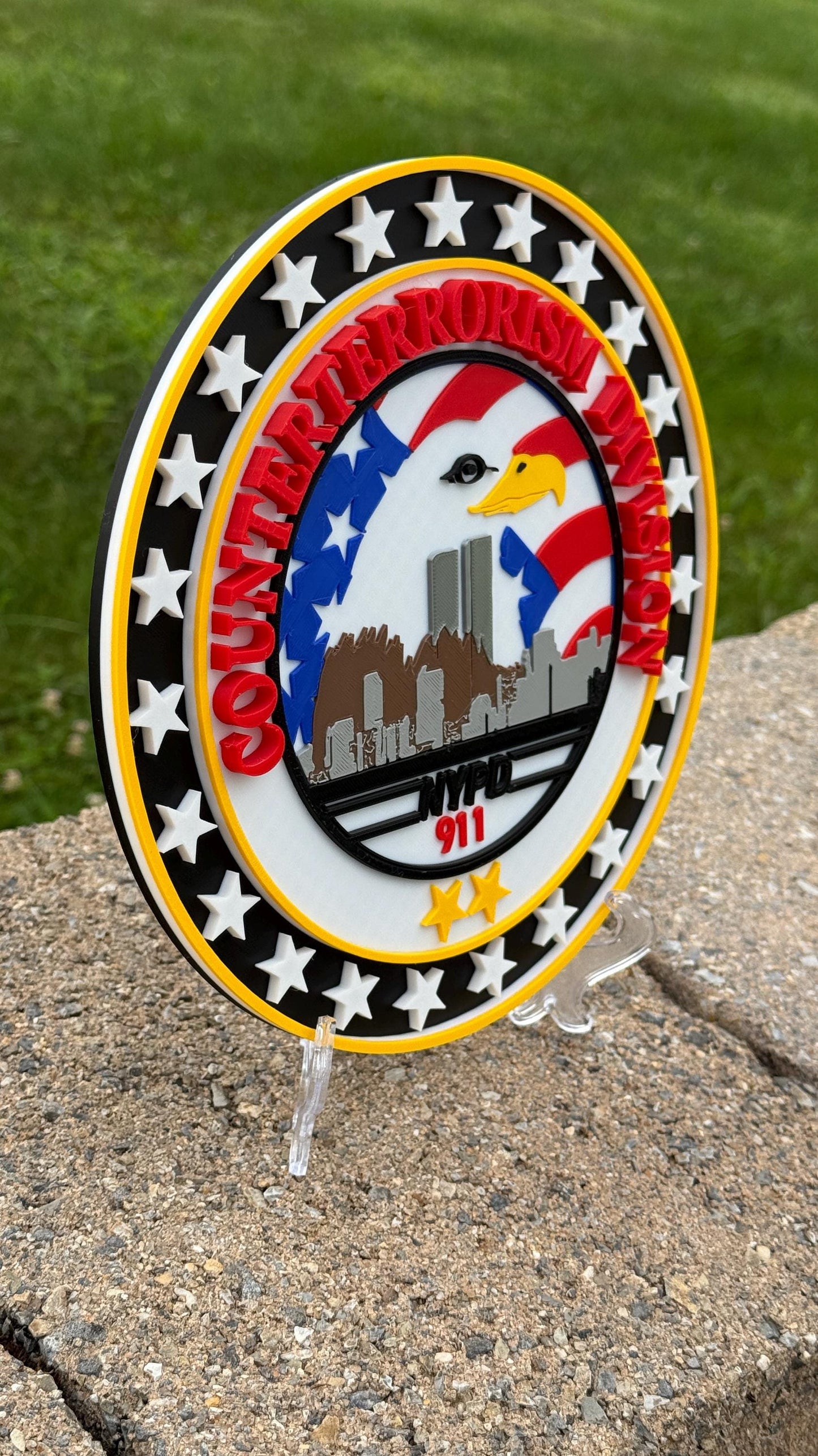 NYPD Counterterrorism Division 3D Plaque First Responder Wall Art Display Plaque Police Gift