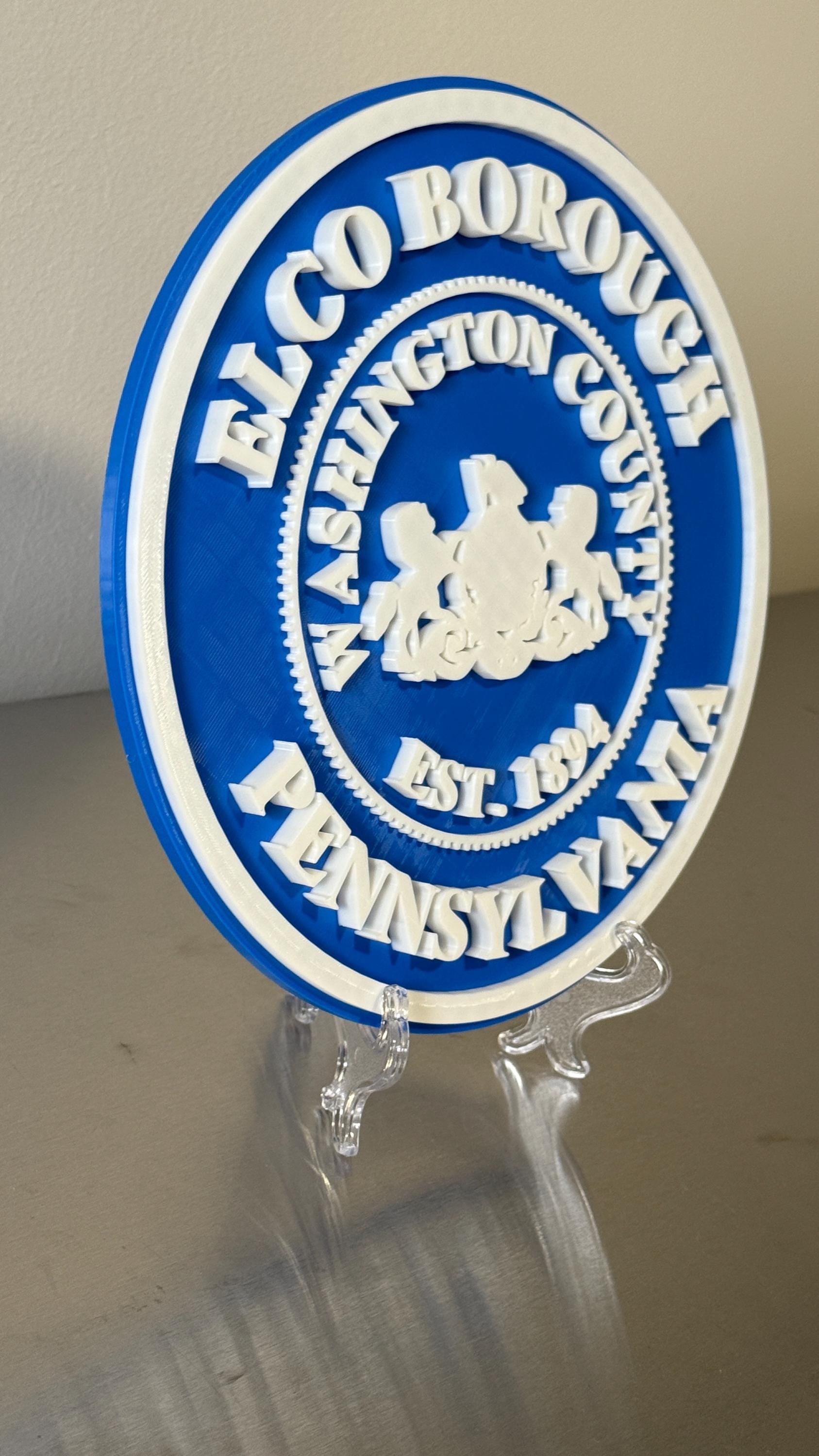 ELCO Borough PA Logo 3D Plaque Wall Art Pennsylvania Display Plaque Patch