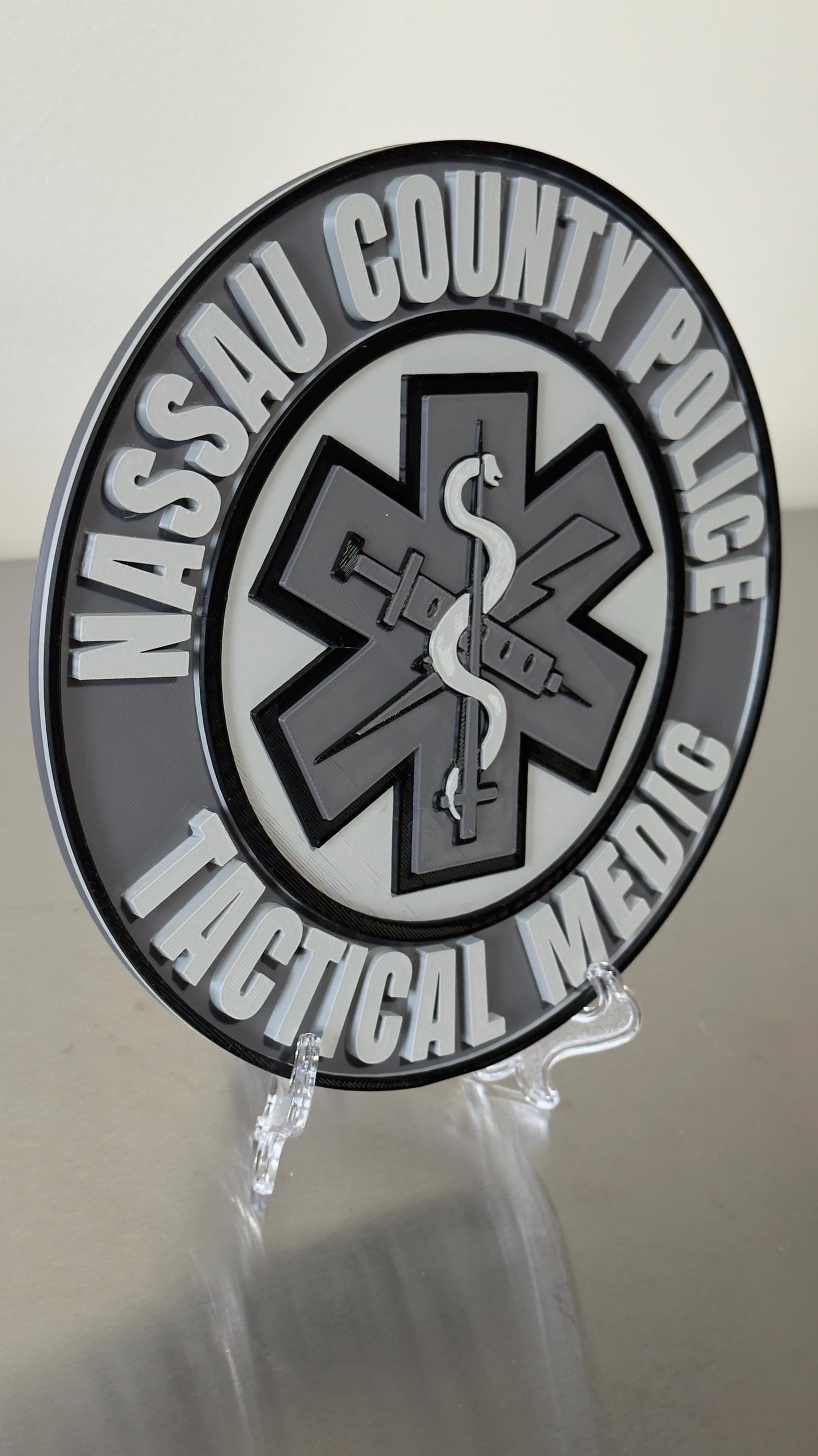 Customizable Tactical Medic 3D Embossed Plaque: First Responder Wall Art Registry