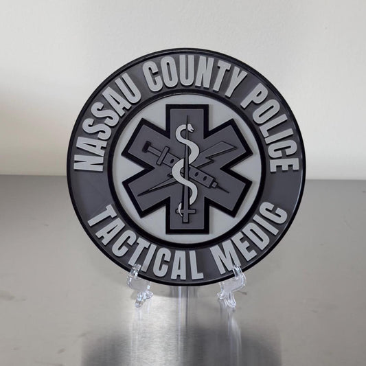 Nassau County Police Tactical Medic 3D Embossed Plaque: First Responder Wall Art New York
