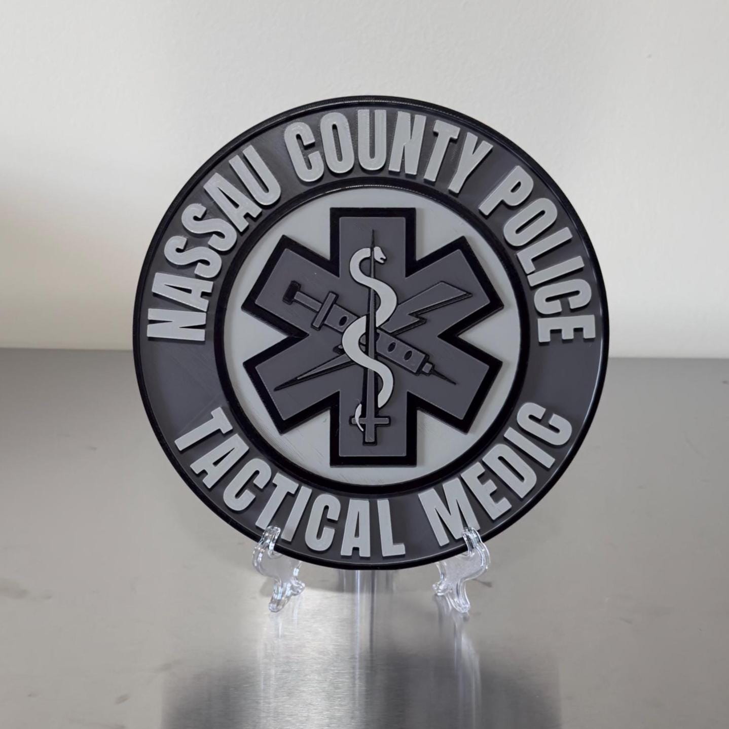 Customizable Tactical Medic 3D Embossed Plaque: First Responder Wall Art Registry