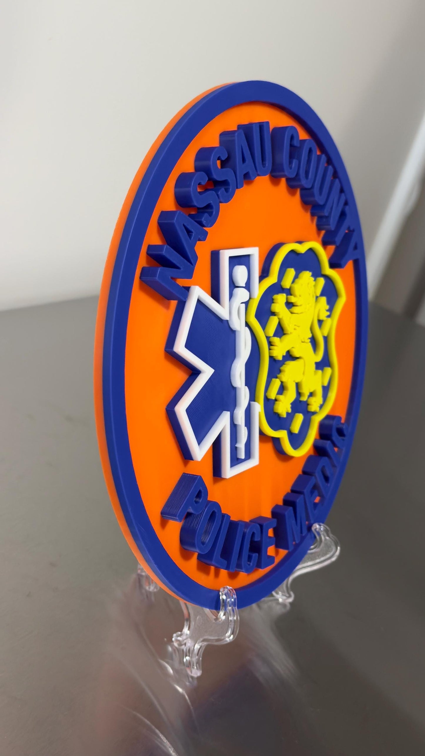 Nassau County Police Medic 3D Embossed Plaque: Long Island NY First Responder Wall Art New York