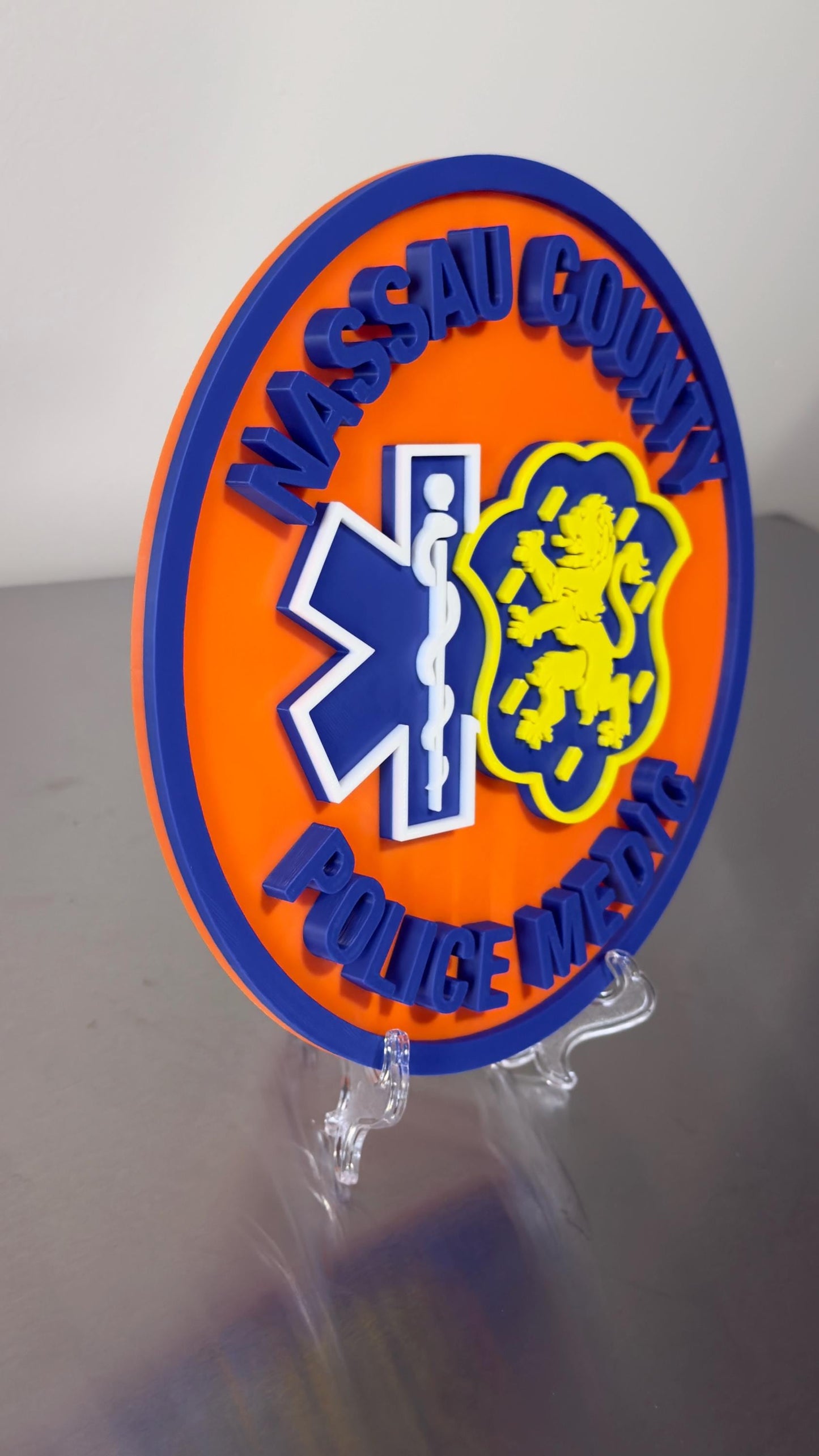 Nassau County Police Medic 3D Embossed Plaque: Long Island NY First Responder Wall Art New York