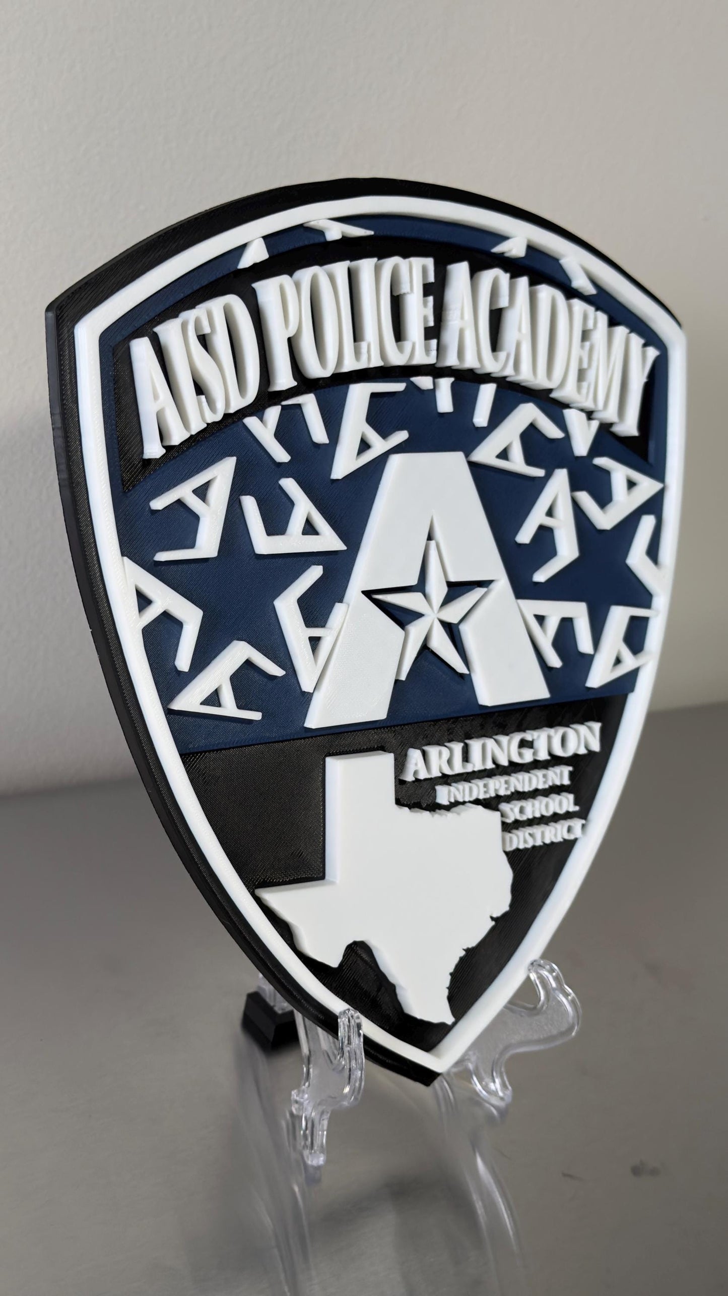 Arlington ISD Police Plaque: Texas First Responder 3D Wall Art Police Gift
