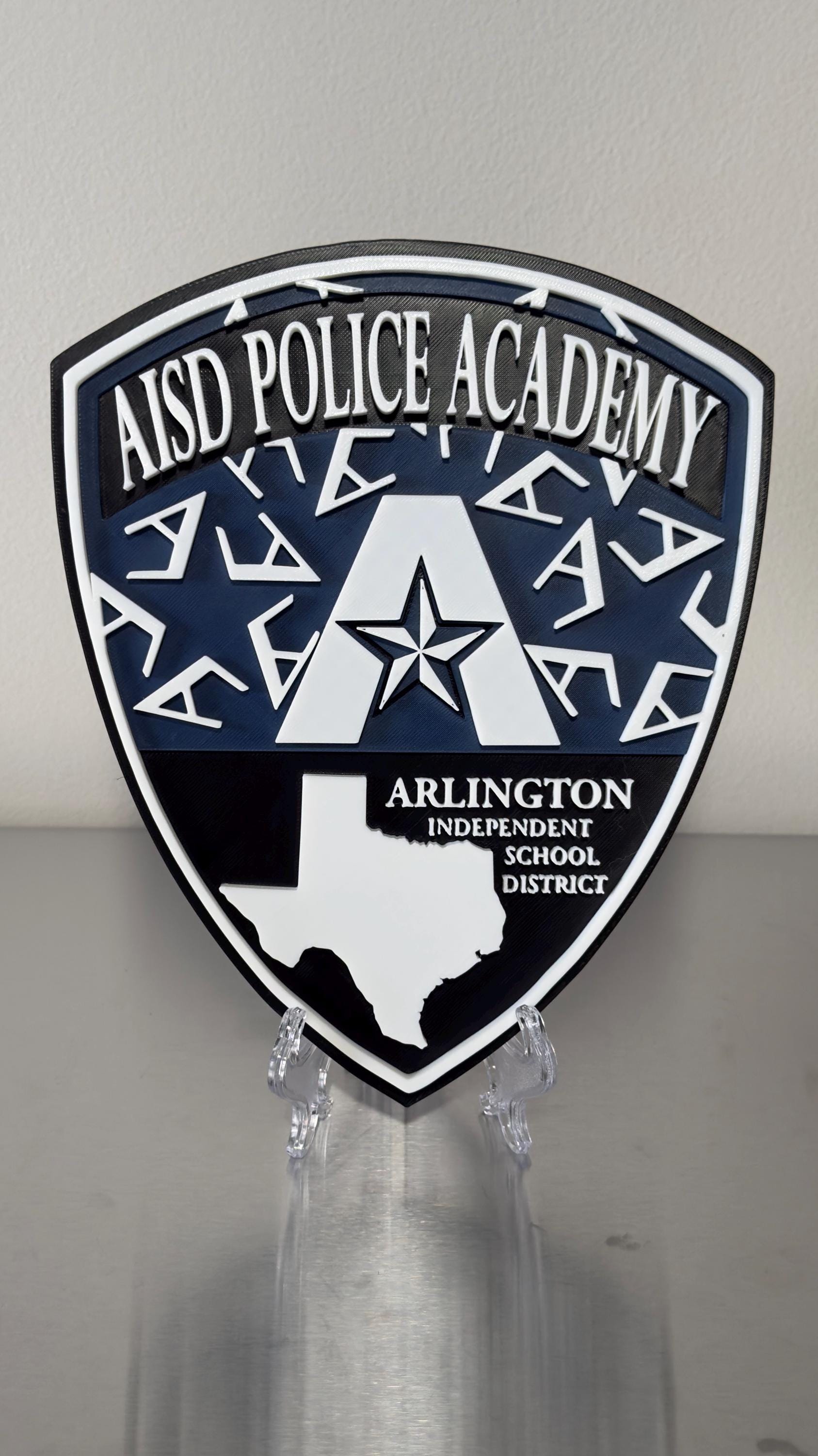 Arlington ISD Police Plaque: Texas First Responder 3D Wall Art Police Gift