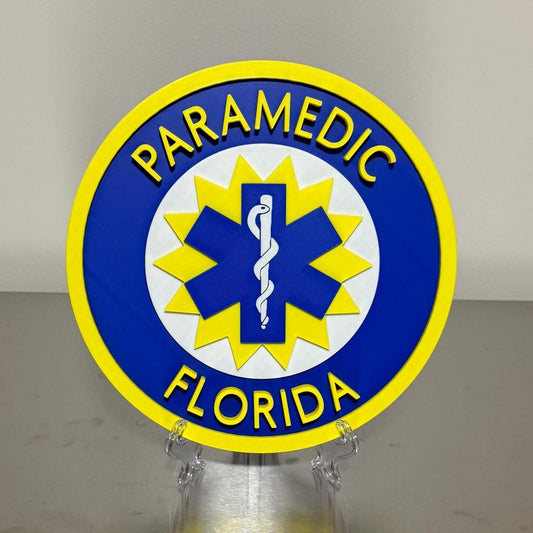 Florida Paramedic Plaque: First Responder Wall Art EMS Gift