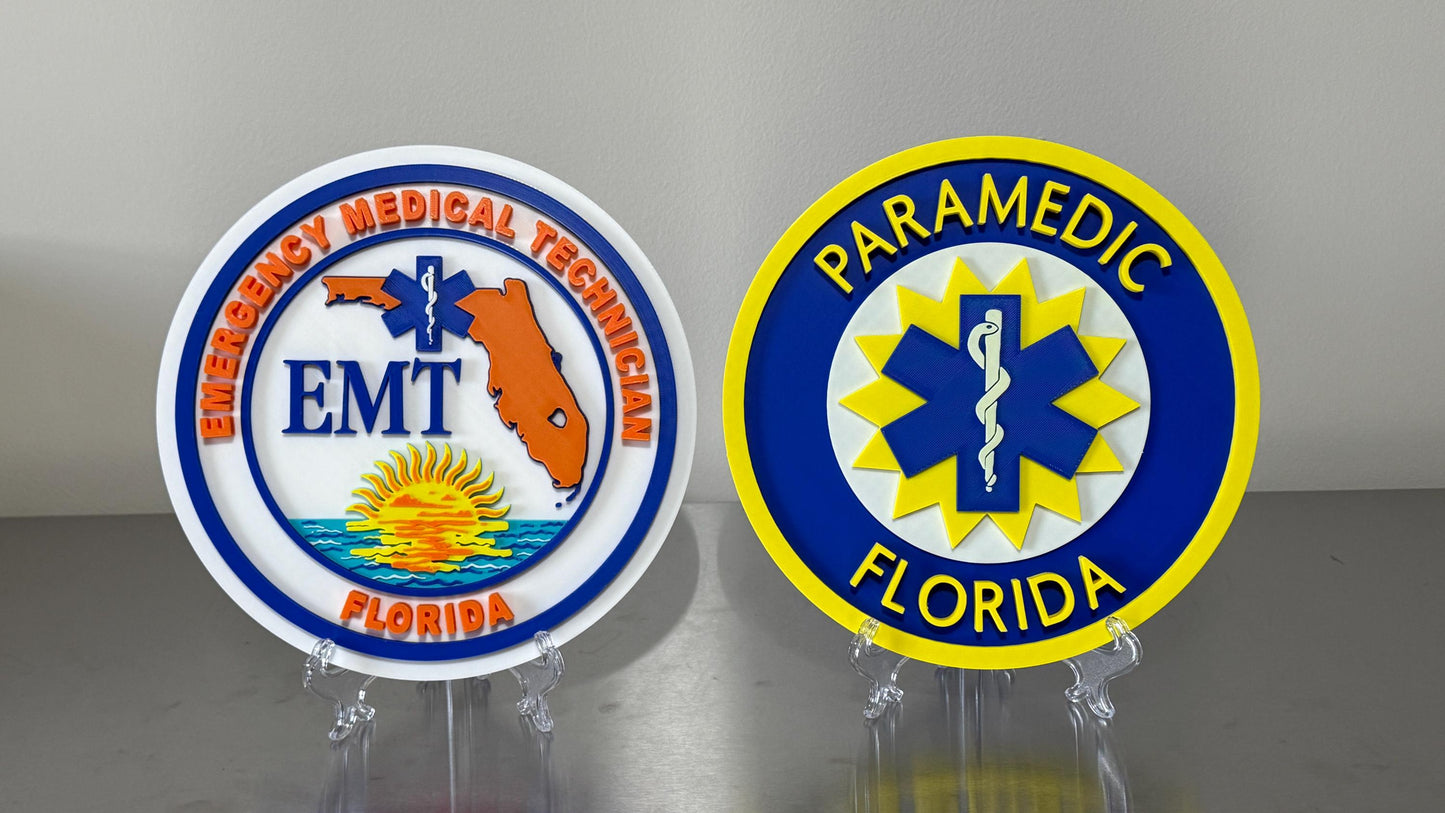 Florida EMT Plaque: First Responder Wall Art