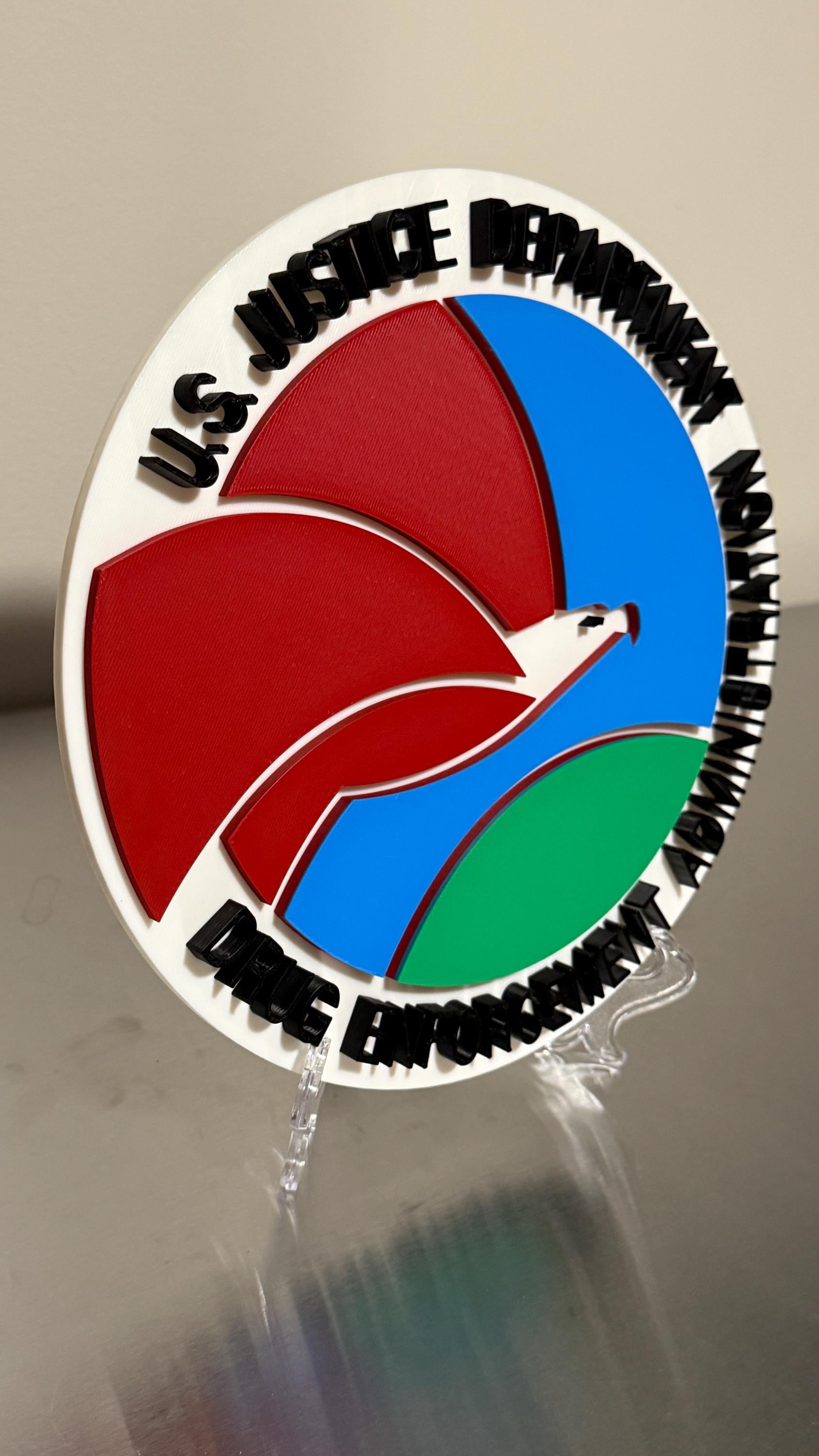 DEA 3D Display Plaque , Drug Enforcement Agency Government