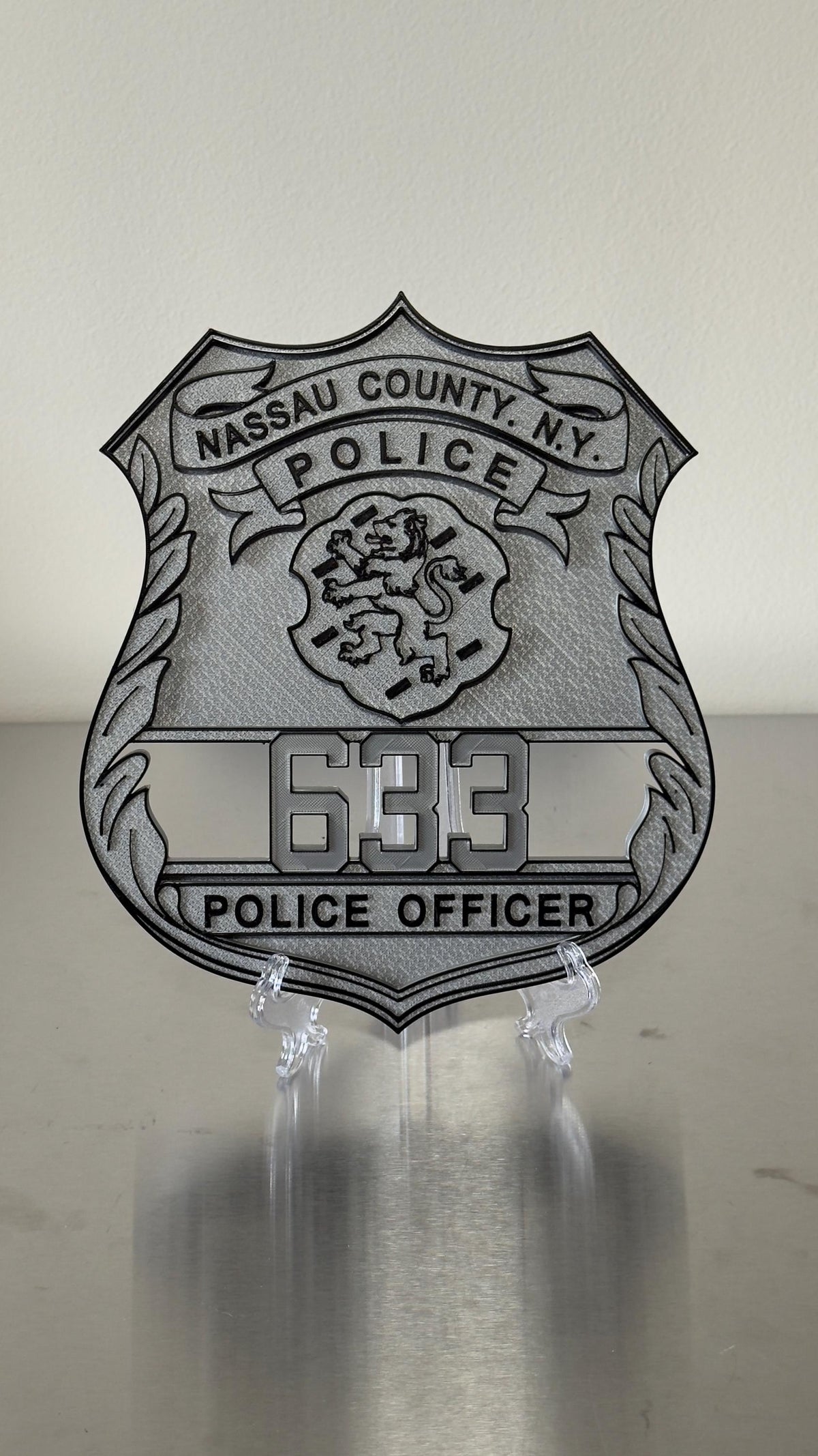 Nassau County Police Shield 3D Display Plaque: First Responder Display Plaque New York
