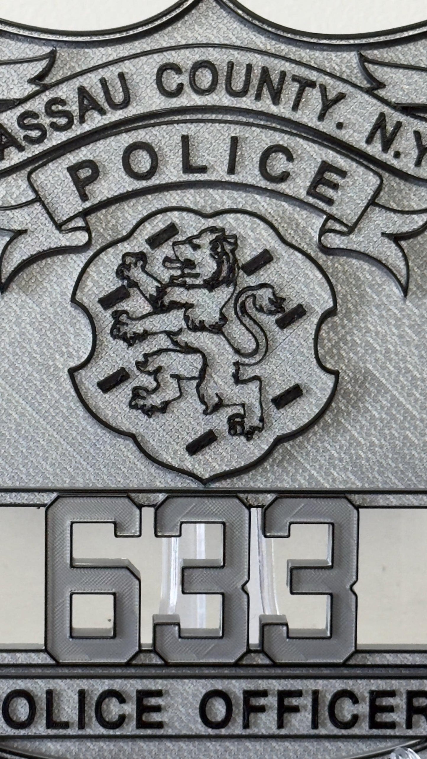 Nassau County Police Shield 3D Plaque: First Responder Wall Art New York