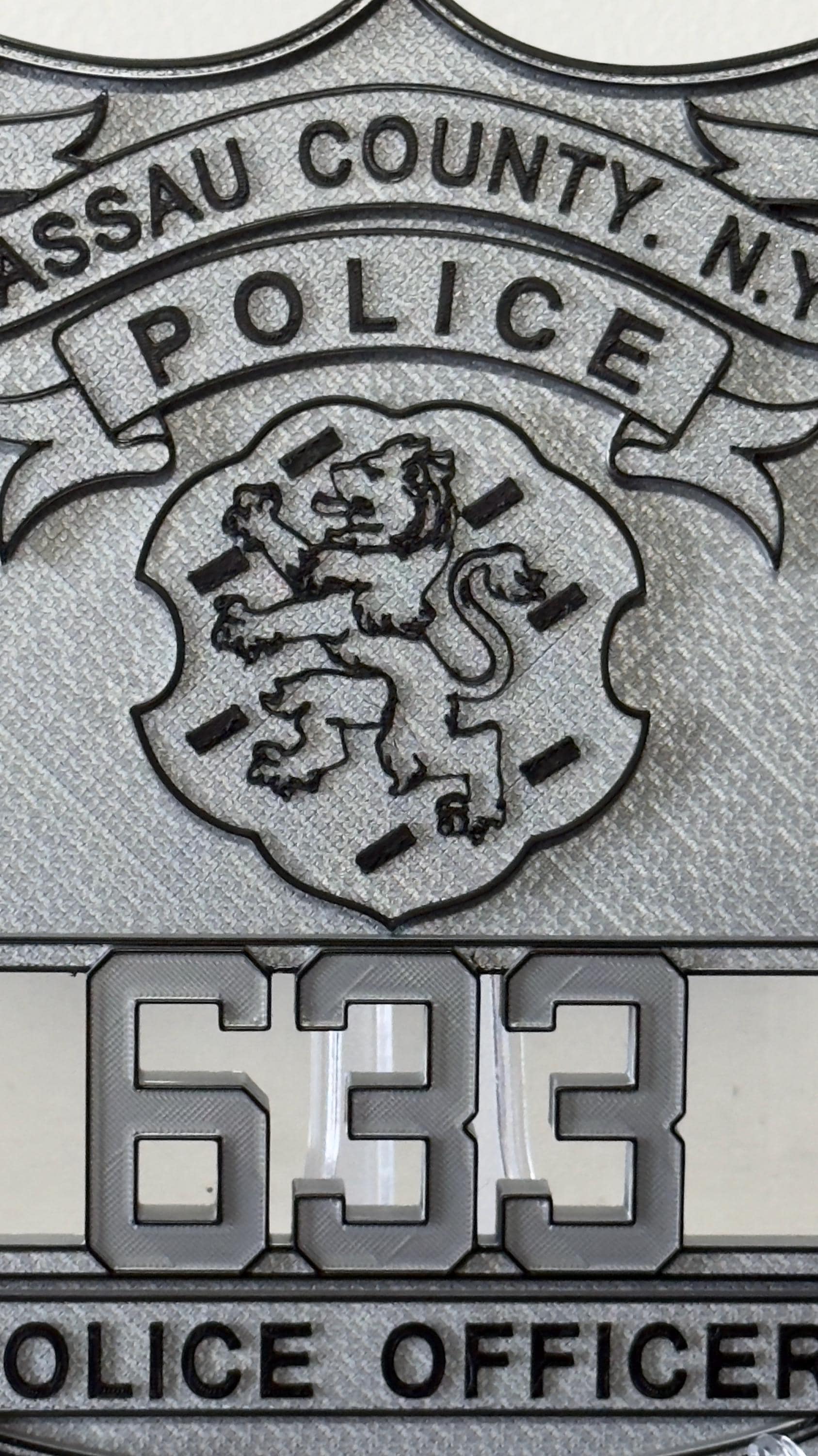 Nassau County Police Shield 3D Plaque: First Responder Wall Art New York