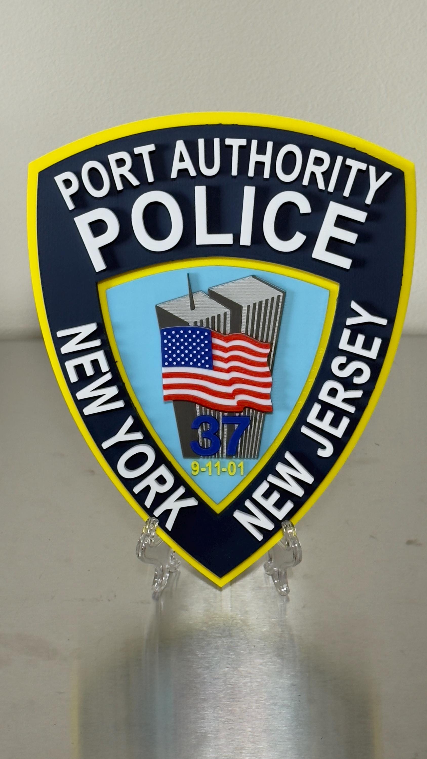 PAPD 9-11 Tribute Plaque: Port Authority NY NJ 3D Wall Art New York